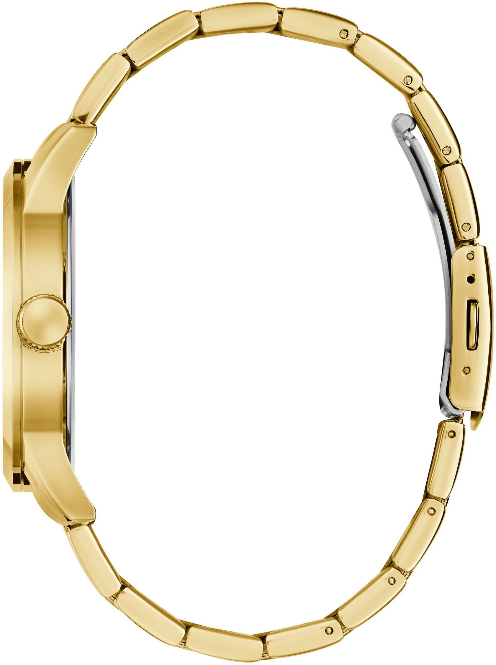 Guess Quarzuhr BADGE GW0915G1, Armbanduhr, Herrenuhr, Edelstahlarmband