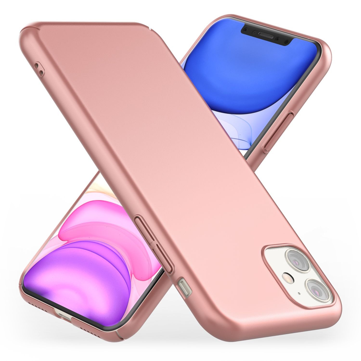 Nalia Smartphone-Hülle Apple iPhone 11 15,5 cm (6,1 Zoll), Ultra Dünne 0,5mm Hülle / Mattes Hardcase / Silk Touch / Extra Leicht
