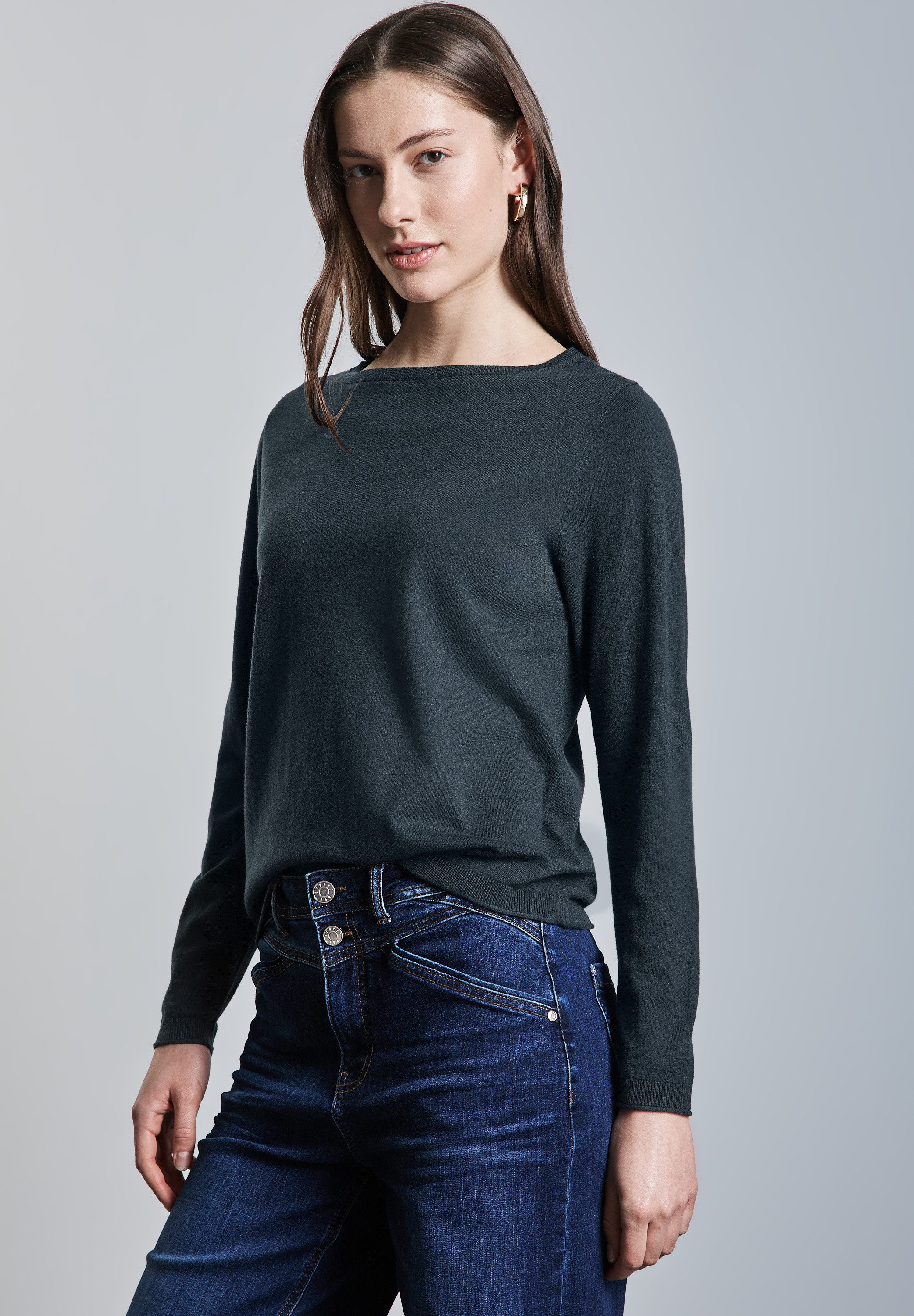 STREET ONE Strickpullover mit U-Boot Ausschnitt günstig online kaufen