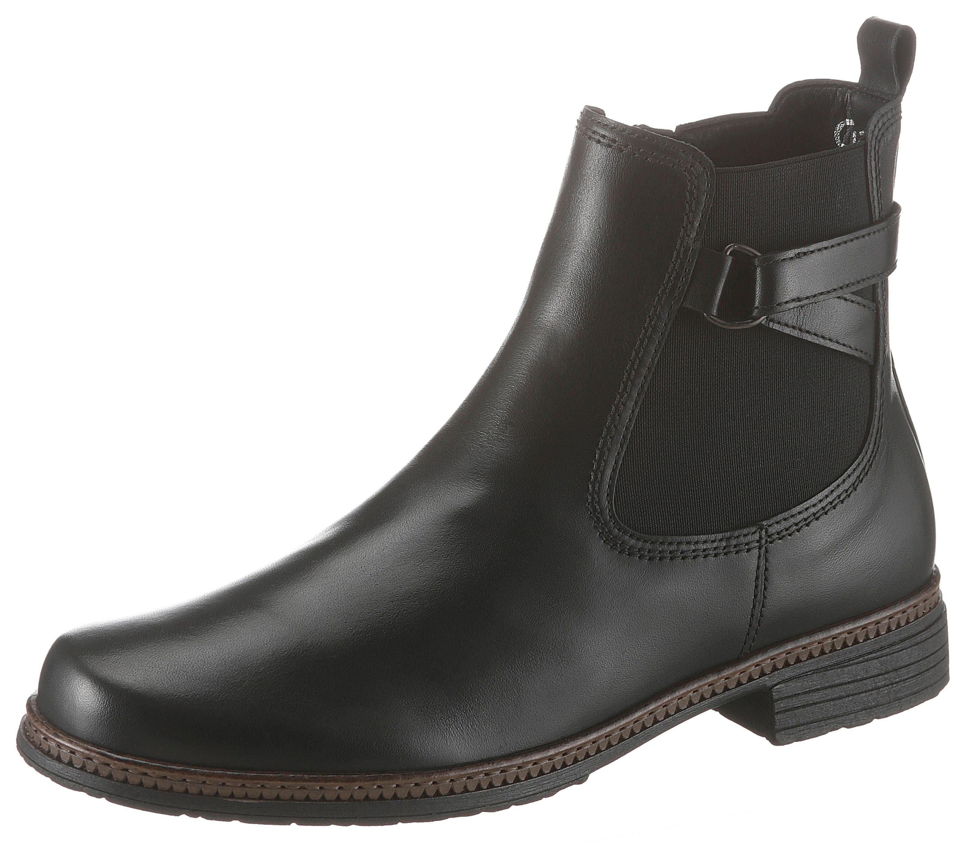 Stretcheinsatz schwarz Chelseaboots breitem Gabor mit