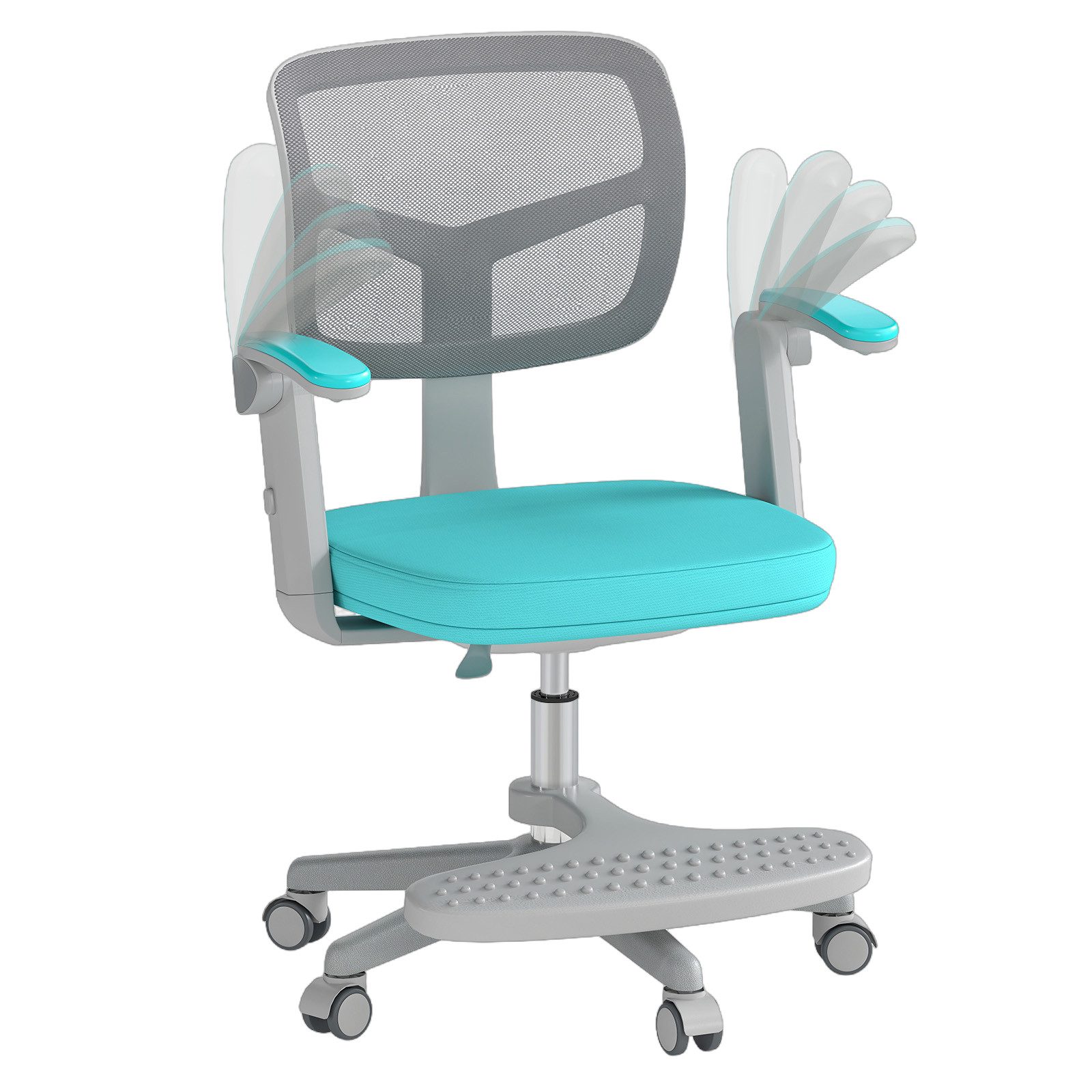 COSTWAY Drehstuhl, Kinder mit 5 Rollen, Schreibtischstuhl höhenverstellbar günstig online kaufen