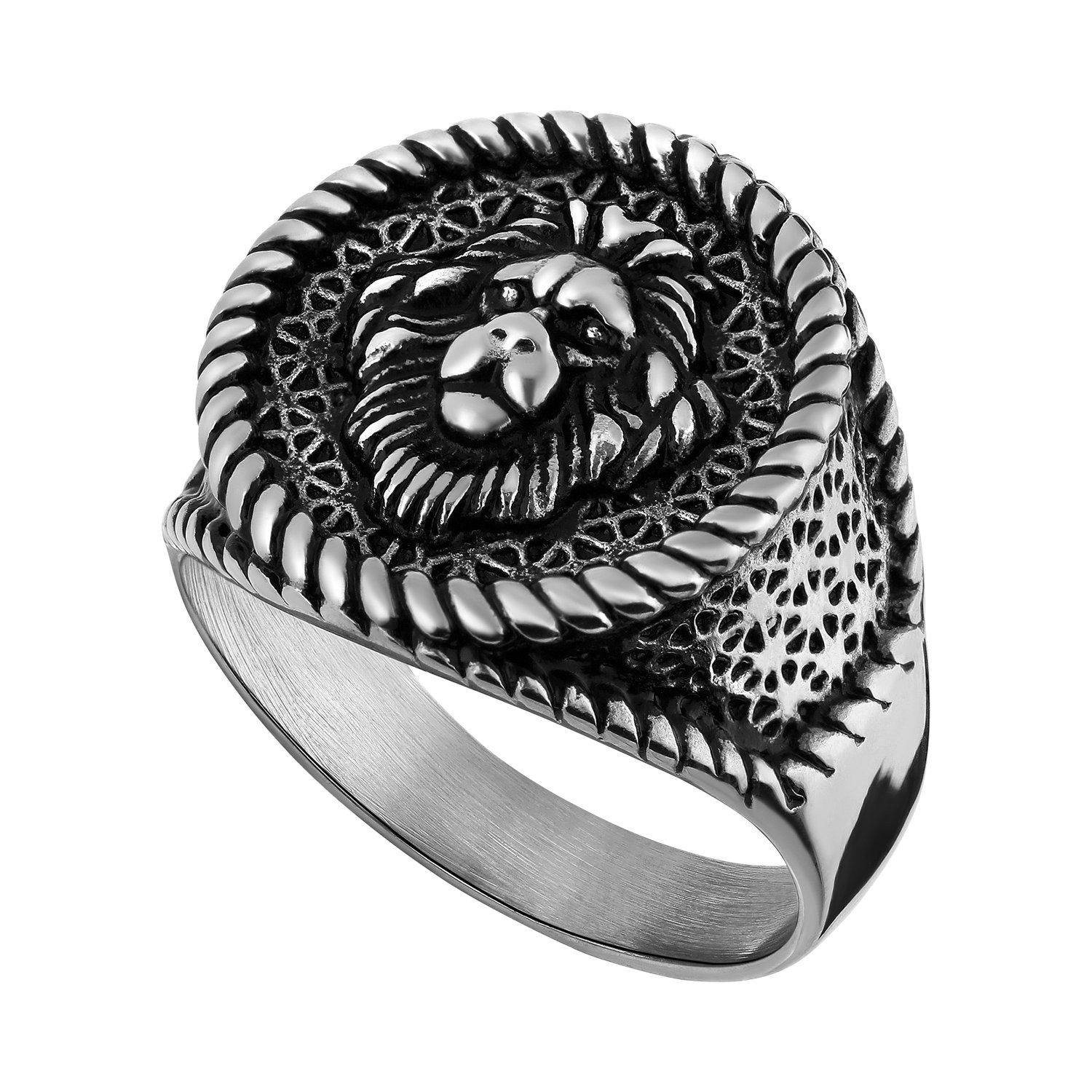LUCARDI Siegelring Ring - Stahl - Silber - Herren