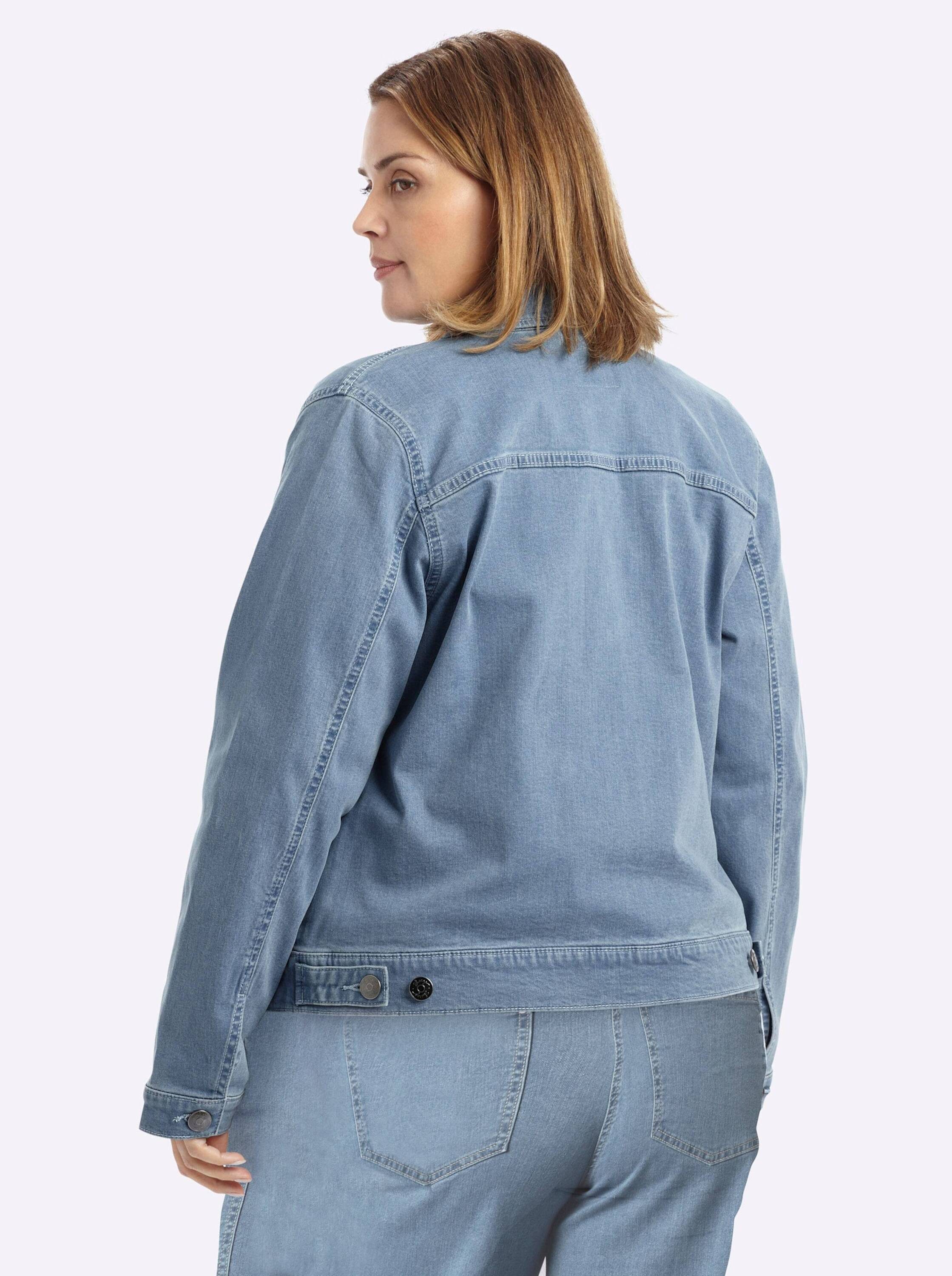 Sheego Blusenblazer Jeansblazer Langarm