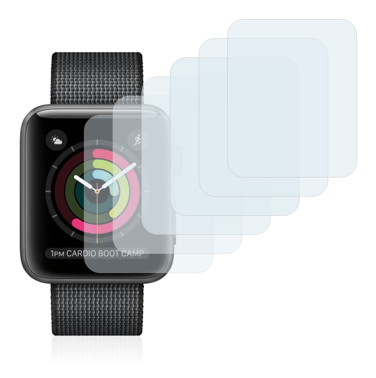 Savvies Schutzfolie für Apple Watch Series 2 (42 mm), (6 Stück), Folie  Schutzfolie klar