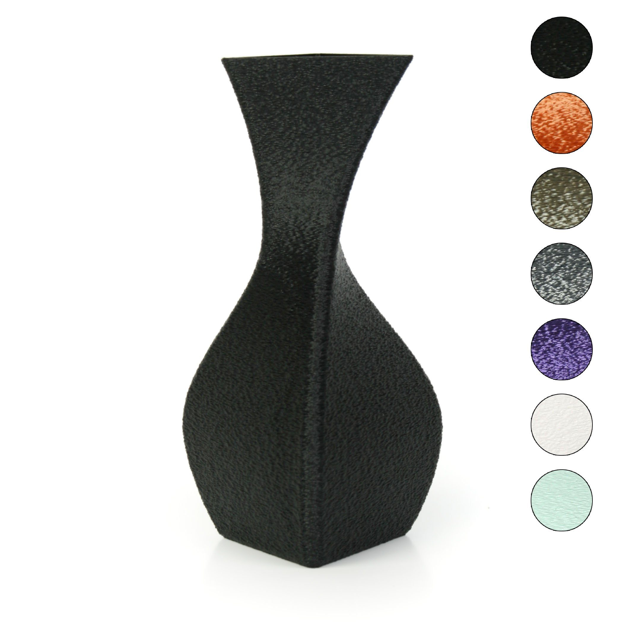 Kreative Feder Dekovase Designer Vase – Dekorative Blumenvase aus Bio-Kunststoff, aus nachwachsenden Rohstoffen; wasserdicht & bruchsicher Black