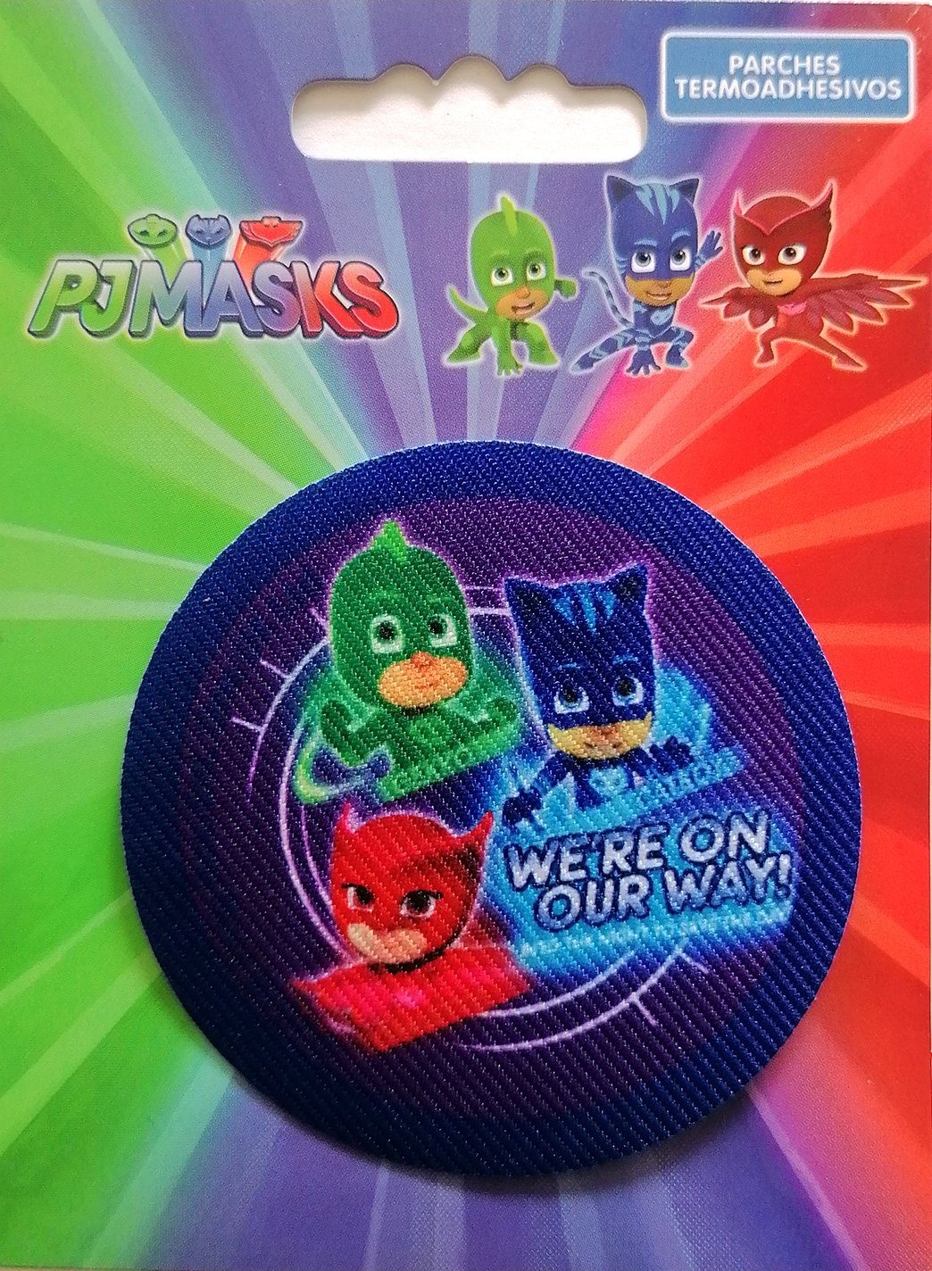 Disney Aufnäher Bügelbild, Aufbügler, Applikationen, Patches, Flicken, zum aufbügeln, Polyester, PJ Masks WE´RE ON OUR WAY 2 - Größe: 6,2 x 6,2 cm