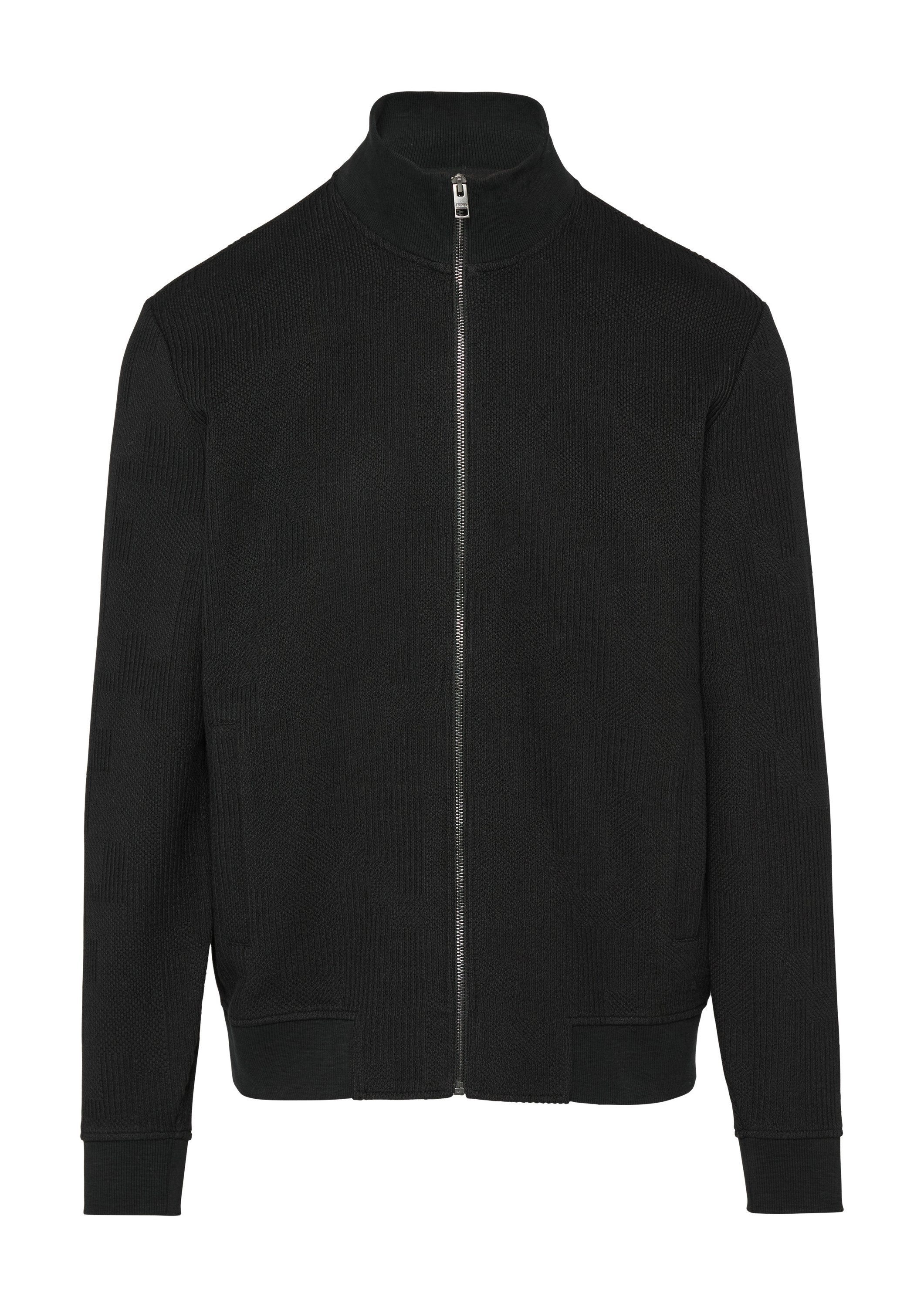 s.Oliver Sweatjacke Sweatshirt Jacke Sweatjacke aus Jacquard in Strick-Optik