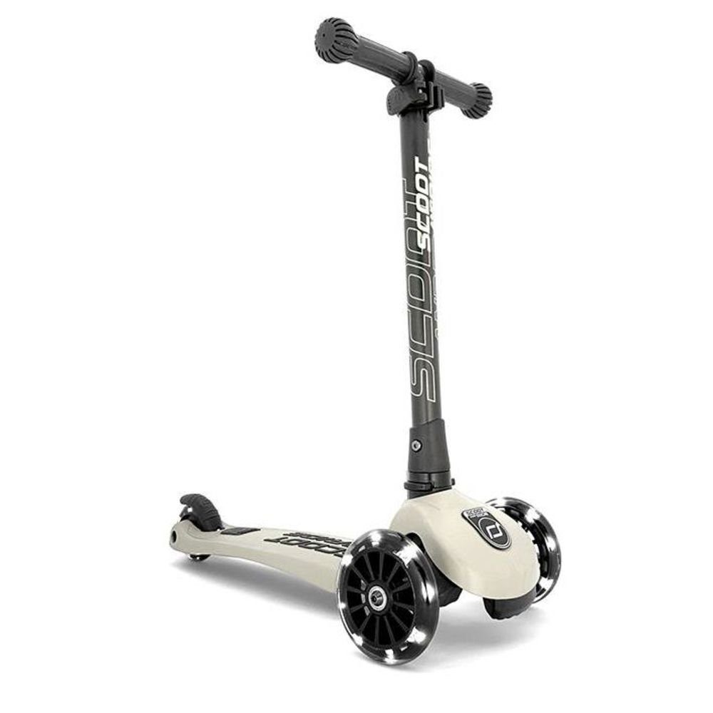 Scoot Scooter, Highwaykick Beleuchtung, faltbar, Ash, 3 Kinderroller, Ride Dreiradscooter grau and Kickboard, LED LED