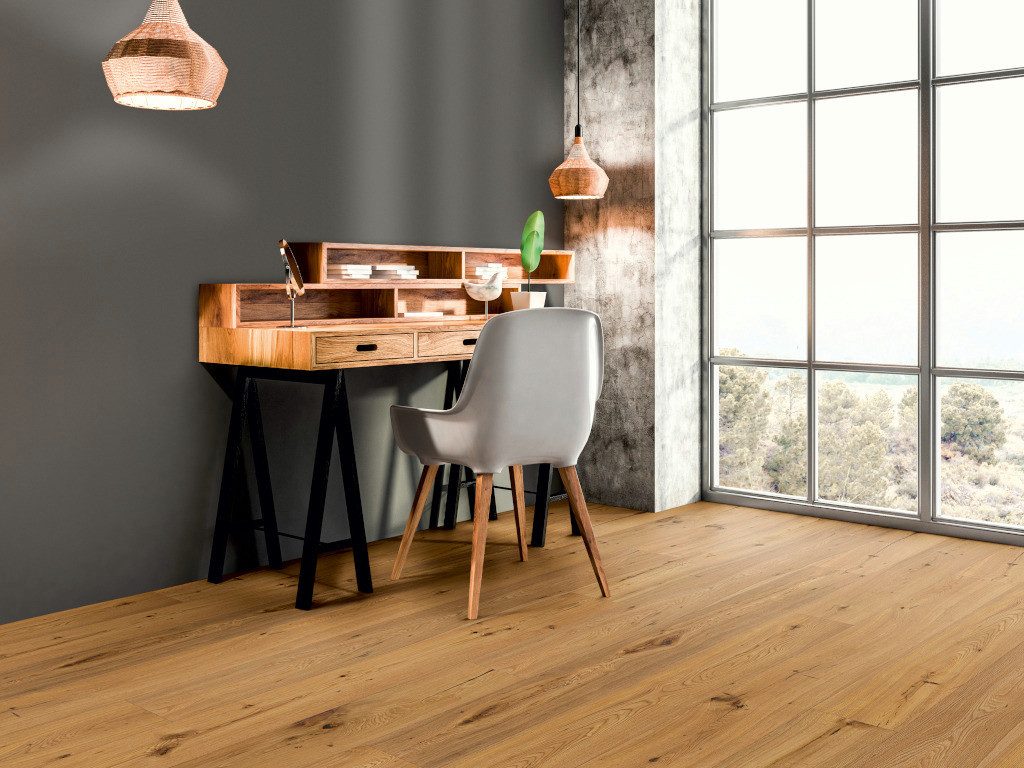 BASICfloor Parkett Parkett Eiche rustikal astig lackiert Landhausdiele