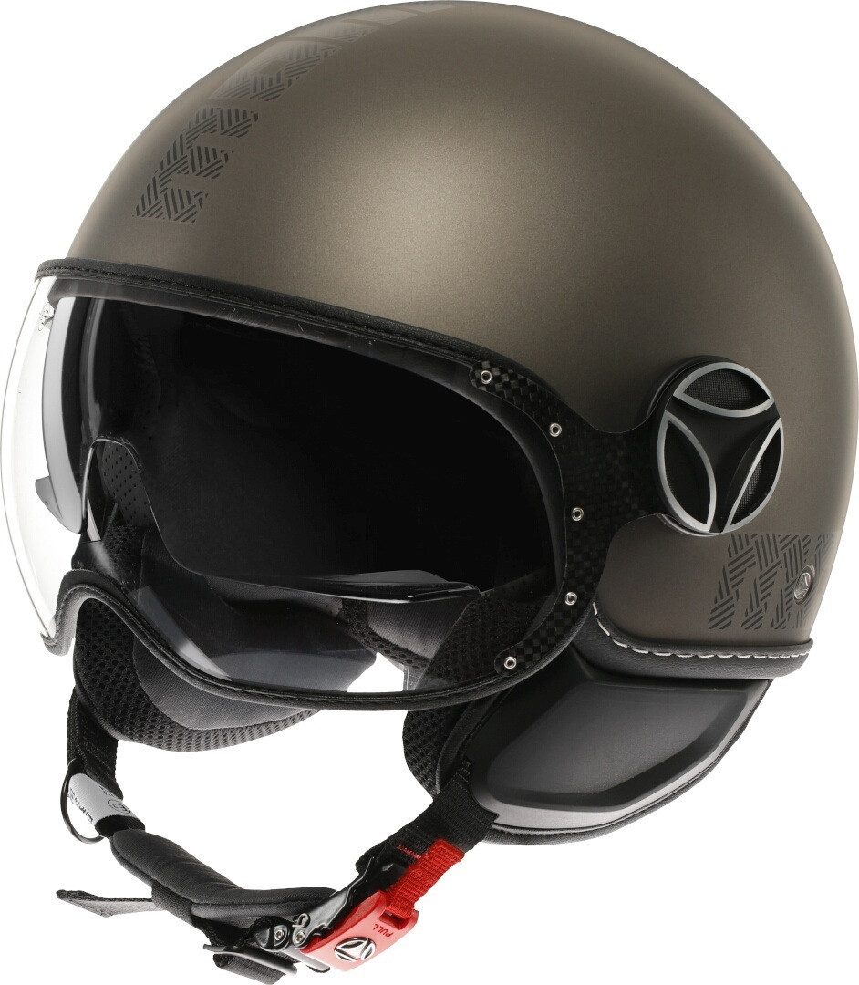 Momo Motorradhelm FGTR Evo Hip Jethelm, vorbereitet für Kommunikationssystem,integriertes Sonnenvisier