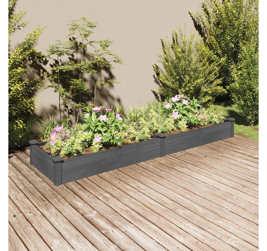 Thumbnail - vidaXL Hochbeet, Kräuterhochbeet mit Einsatz Grau 240x60x25 cm Massivholz Tanne
