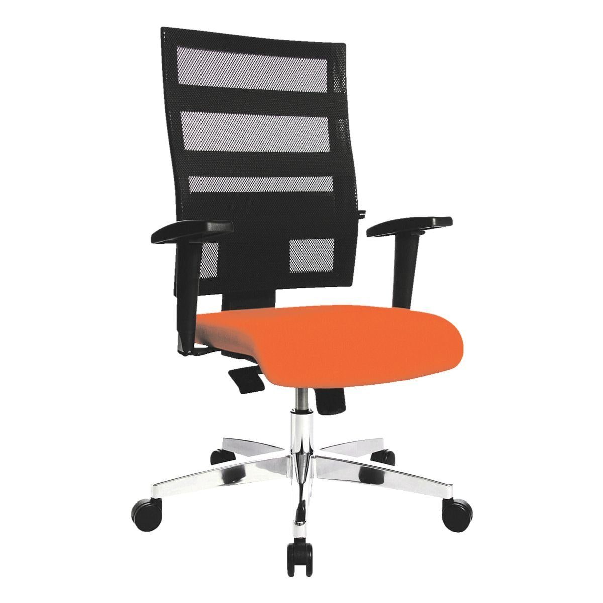 TOPSTAR Schreibtischstuhl (ohne orange/schwarz black, und Punktsynchronmechanik X-Pander mit Armlehnen) Knierolle