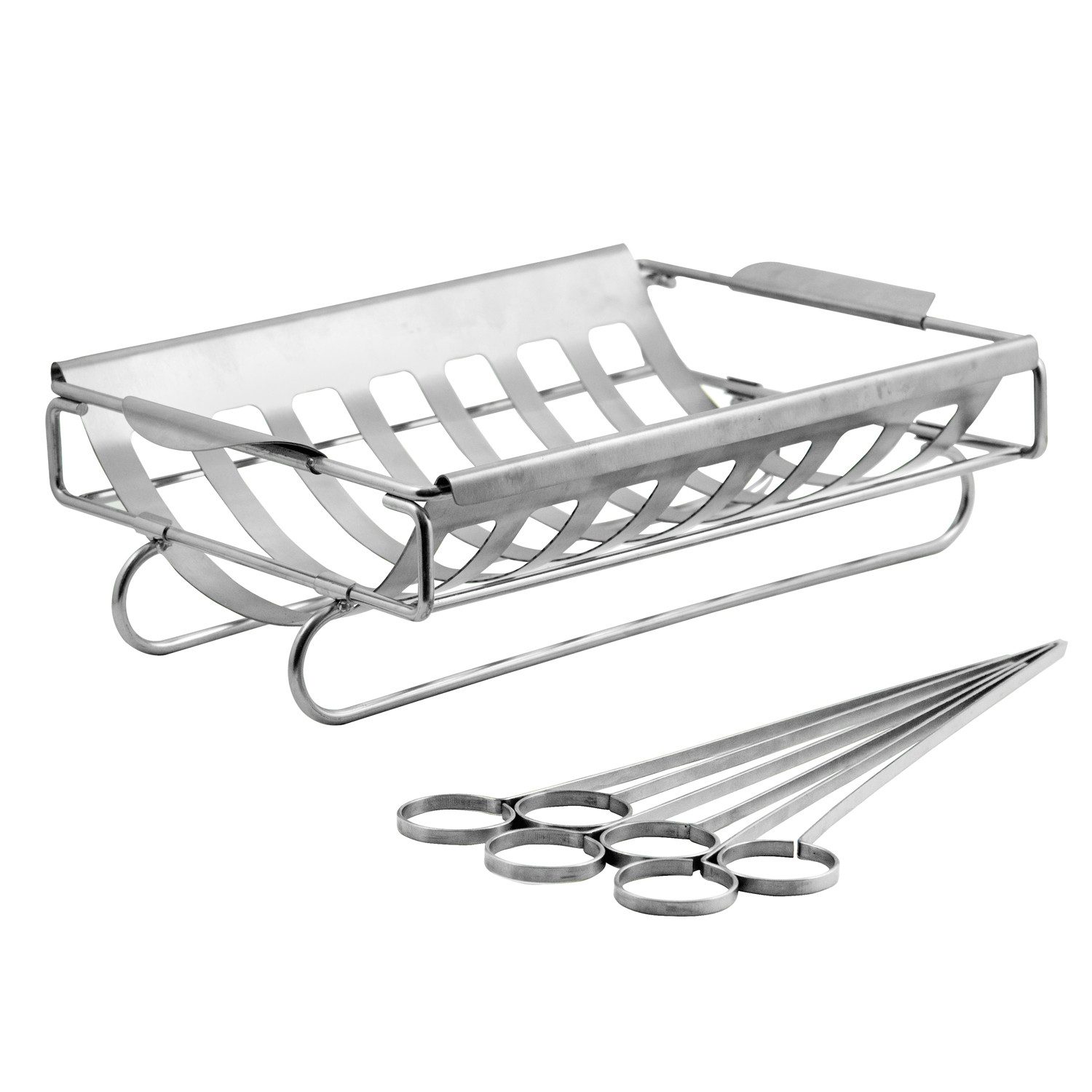 GrandHall Holzkohlegrill Grandhall Kebab-/Rippchenhalter mit 6 Grillspießen