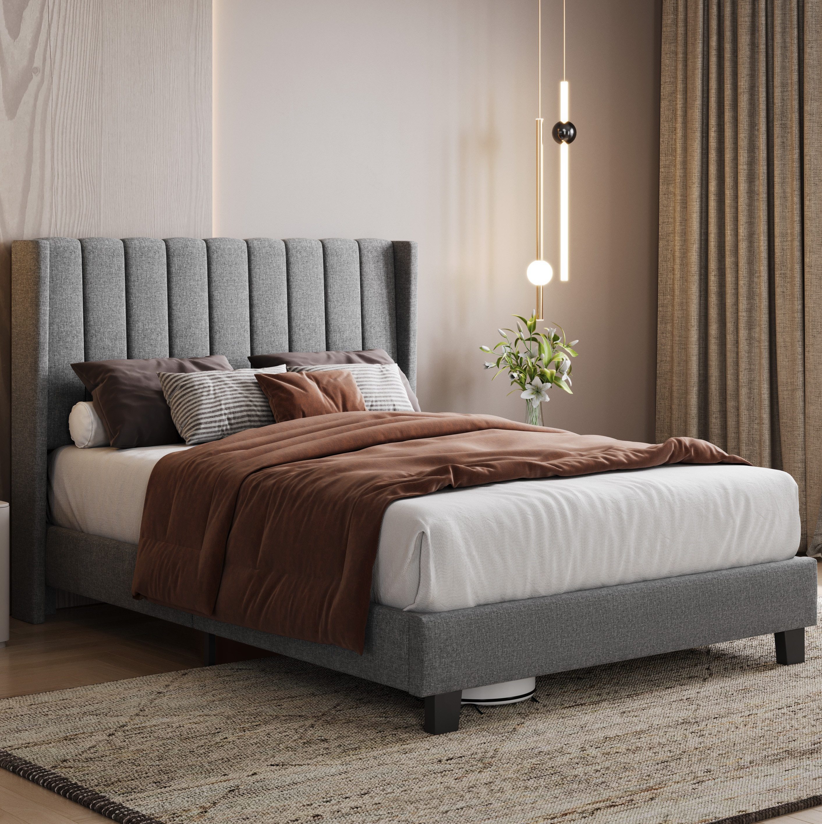 Yaheetech Polsterbett 140/160 x 200 cm, Doppelbett Familienbett Bettgestell günstig online kaufen