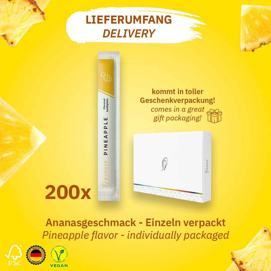 Wunder Zahnstocher Mundpflegecenter Wunder Zahnstocher - 200er Set Ananas Einzeln Verpackt