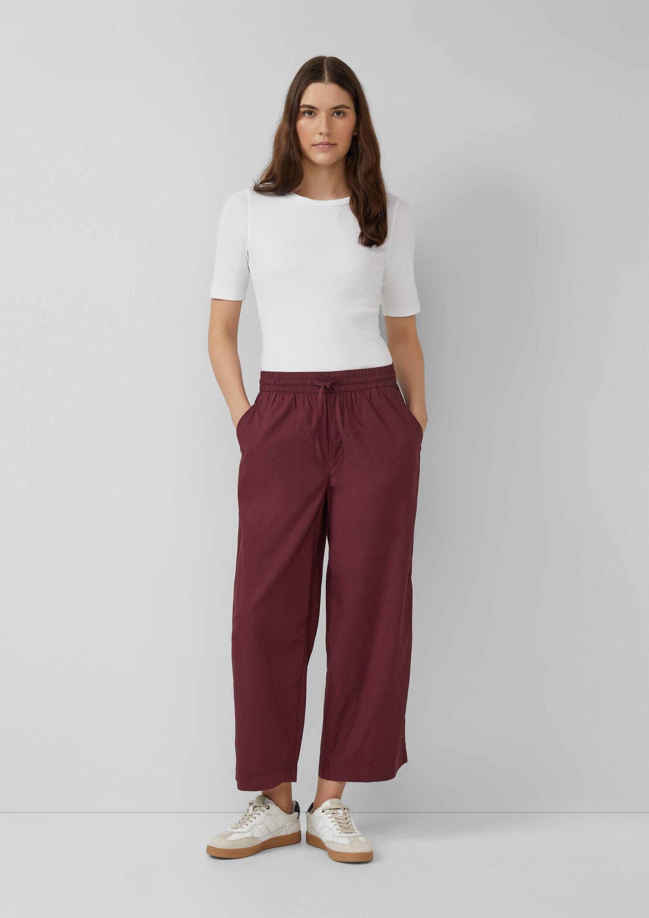 s.Oliver Culotte Hose High Rise Culotte mit Elastikbund und Eingrifftaschen