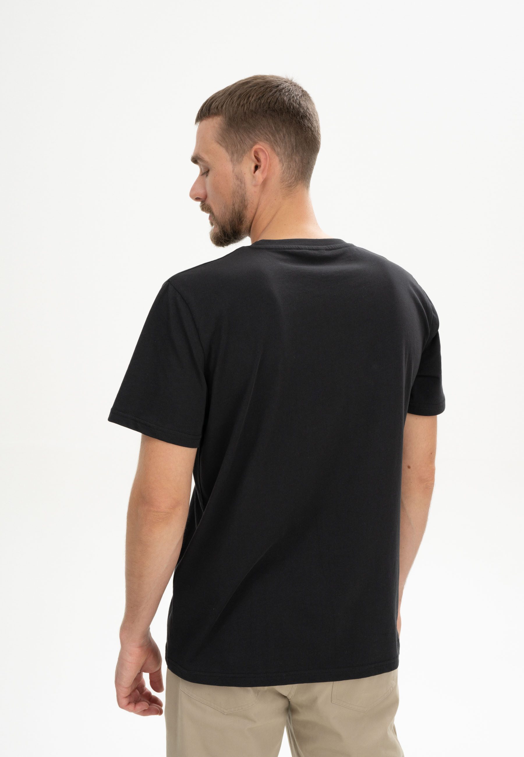 MELA Kurzarmshirt T-Shirt Style SADHIL Fein gerippter Kragen