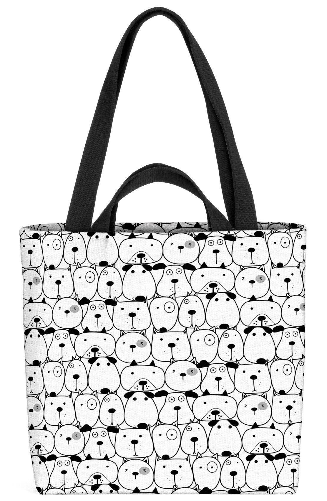 VOID Henkeltasche (1-tlg), Hundegruppe Kinder Kinderzimmer Hund Schwarz Weiß Hündchen Süß