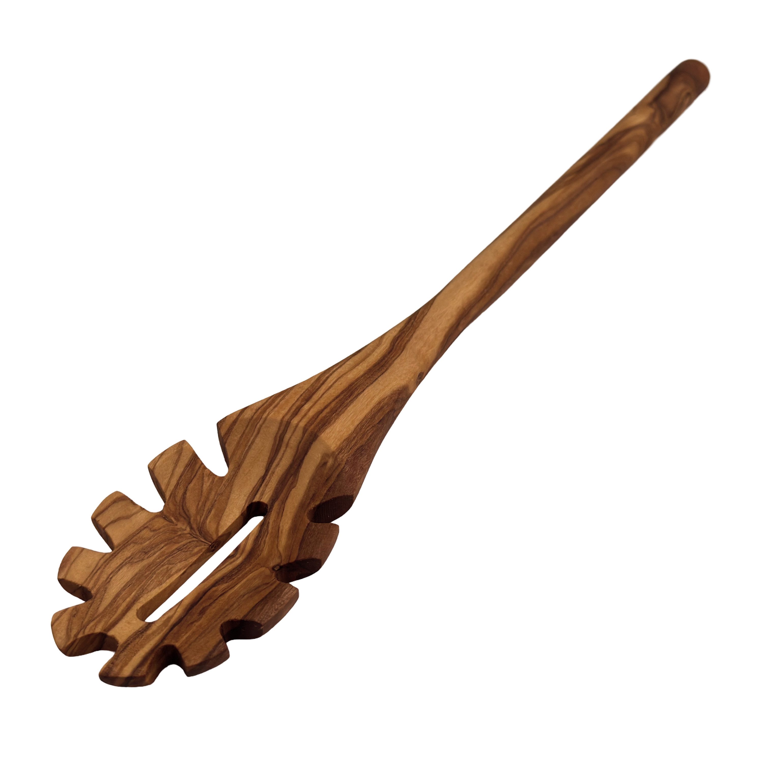 medina mood Nudellöffel Spaghettilöffel "Luna" oval runder Griff aus Olivenholz