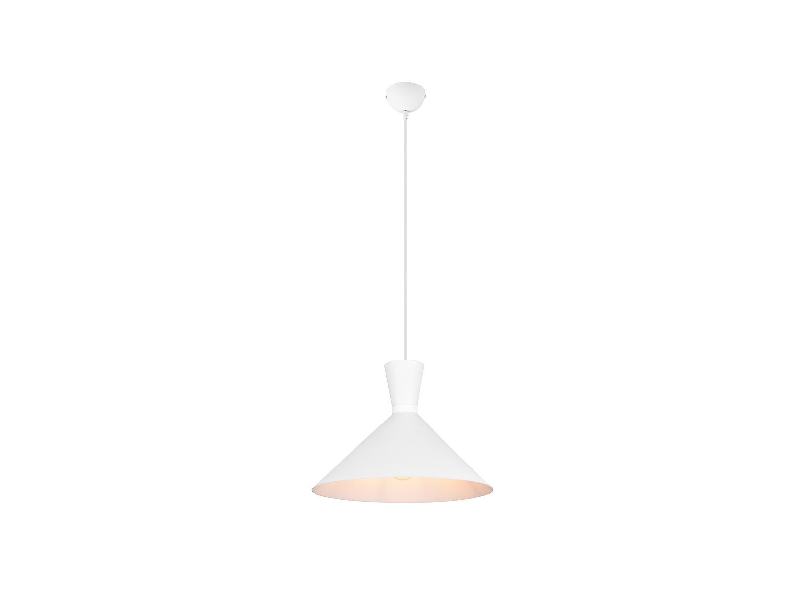 Reality Leuchten LED Pendelleuchte, Dimmfunktion, LED wechselbar, Warmweiß, Industrie-design für über Kücheninsel hängend einflammig, Weiß Ø 35cm
