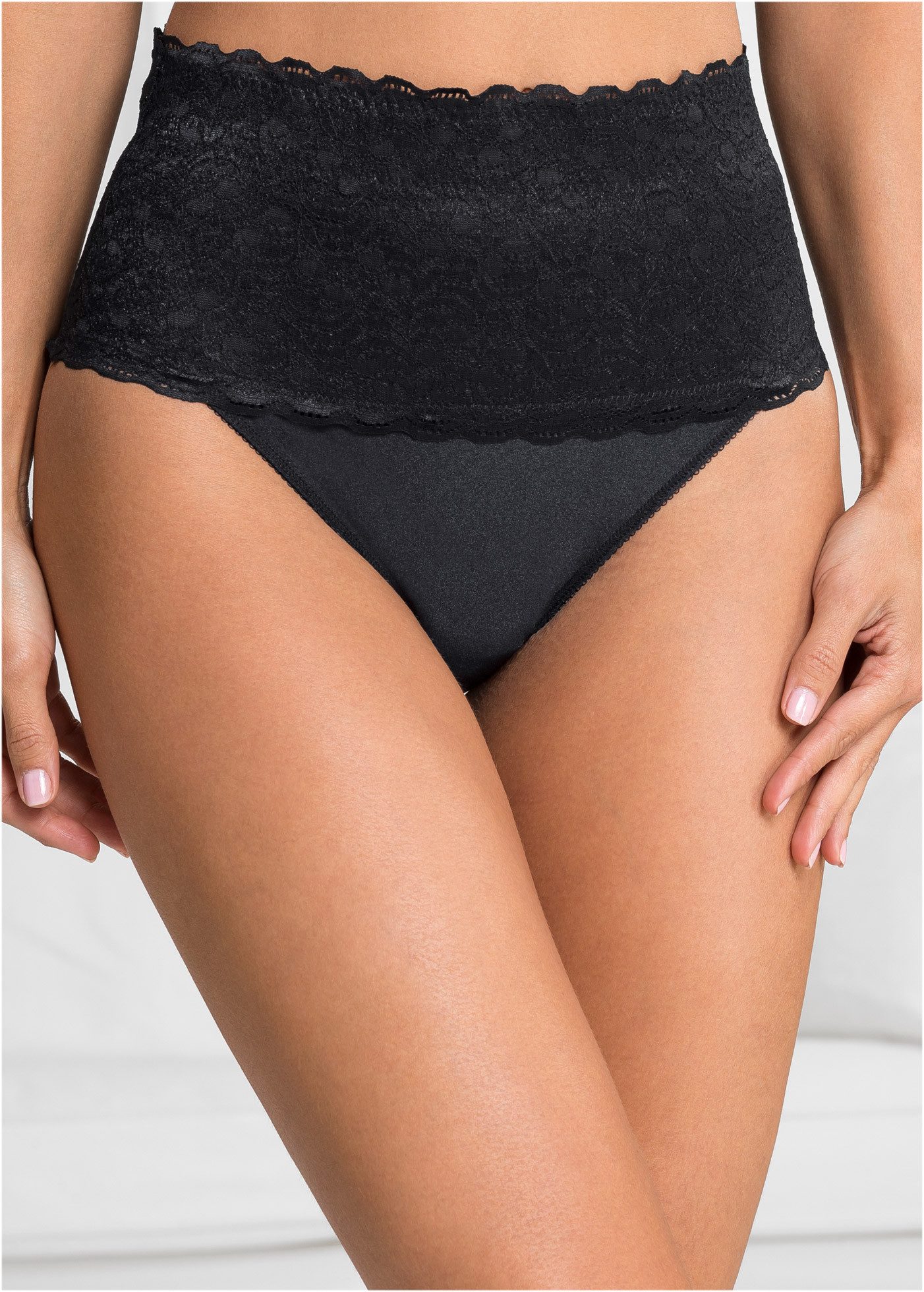 bonprix Shapingslip (Packung, 2-St) mit Spitze, mit Netzfutter, eng anliegende Passform, 2er Pack