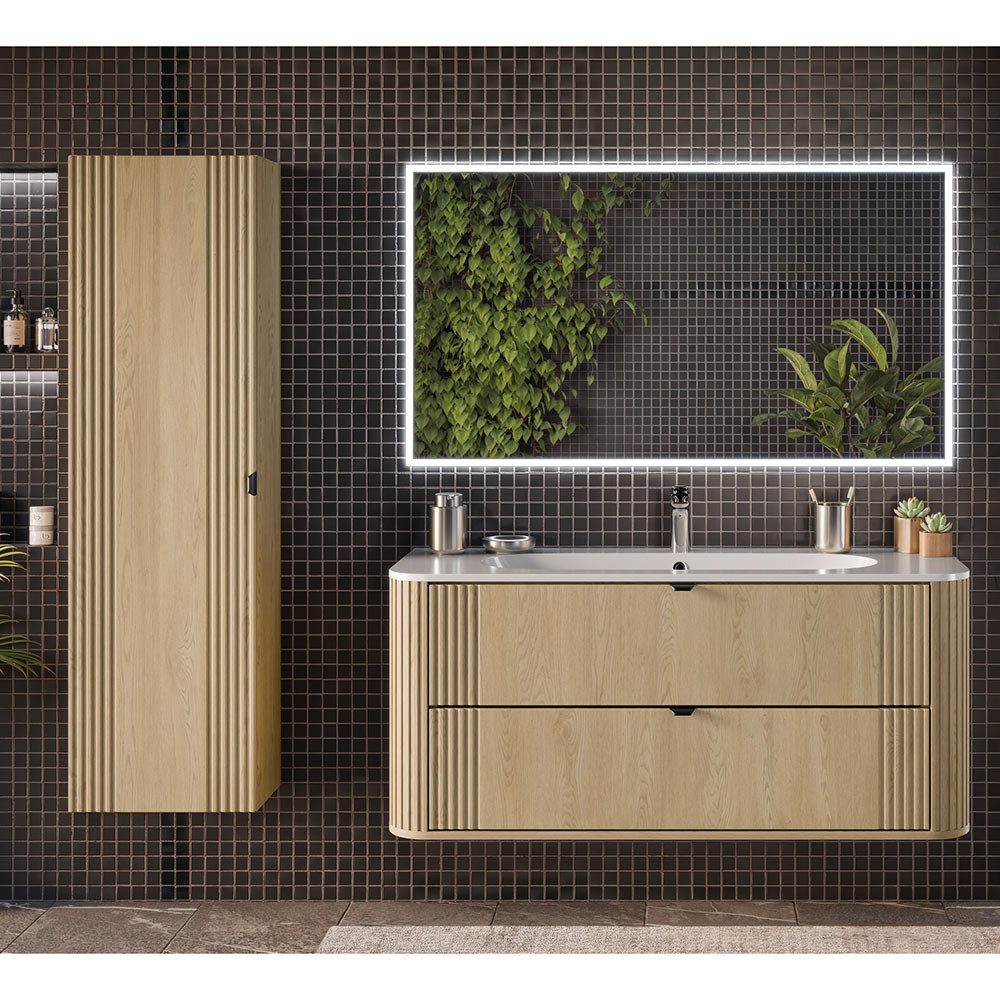 Lomadox Badmöbel-Set OLIVA-56, (Spar-Set, 3-St., Waschtisch Hochschrank), E günstig online kaufen