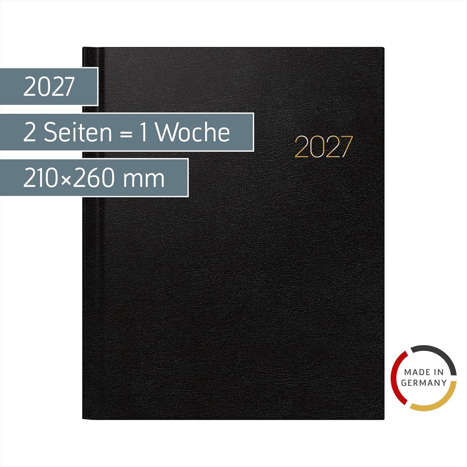 BRUNNEN Buchkalender BRUNNEN Buchkalender Manager Wt 7 2027 Kunststoff, schwarz