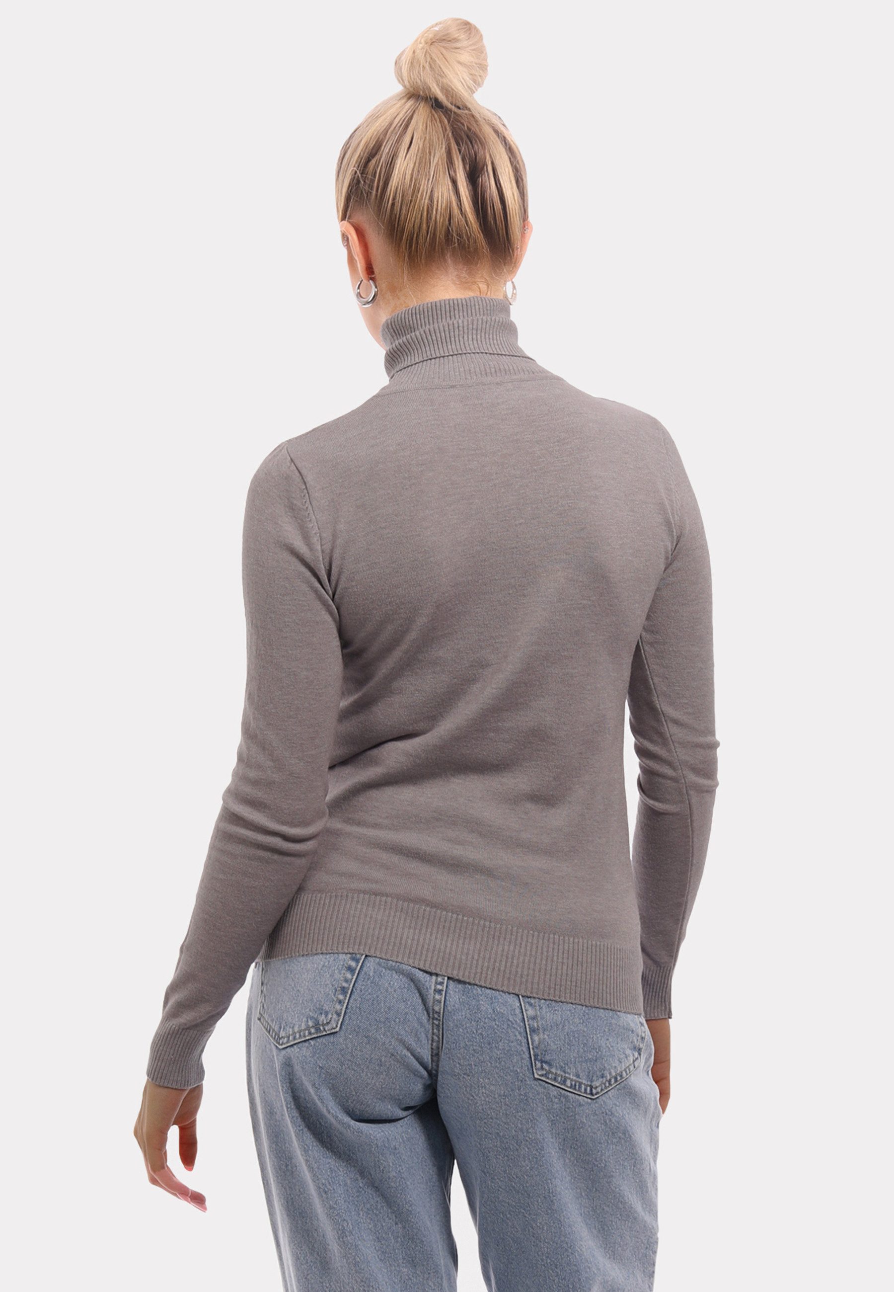 YC Fashion & Style Rollkragenpullover Feinstrick, One Size (34–42), Basic, figurnah (1-tlg) in Unifarbe
