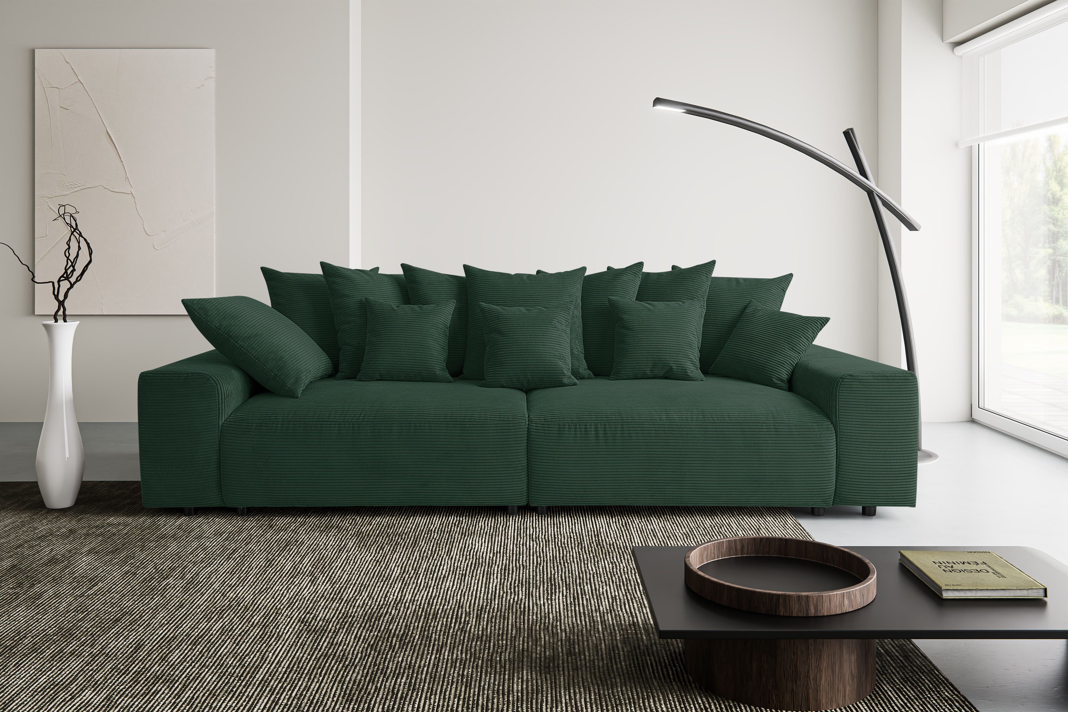 WERK2 Big-Sofa Maxi B, Mega Sofa mit viel Platz, Breite 290 cm, pflegeleichte Bezüge, Maximaler Kuschelkomfort: XXL-Sofa mit 78 cm Sitztiefe & 12 Kissen