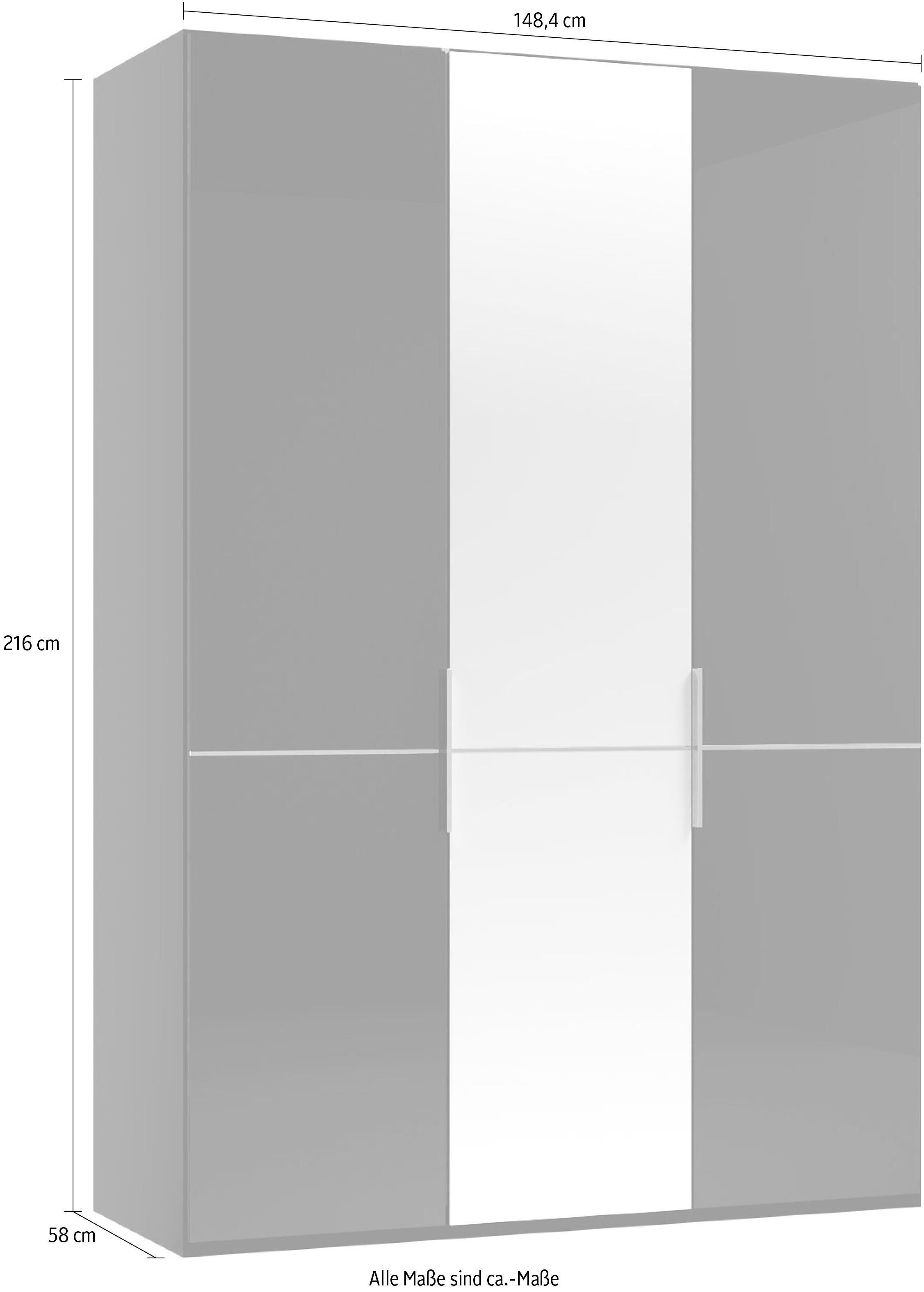 GALLERY M branded by Musterring Spiegeltüren W mit Kleiderstangen, und Drehtürenschrank Graphit Glas- Imola und Einlegeböden inkl