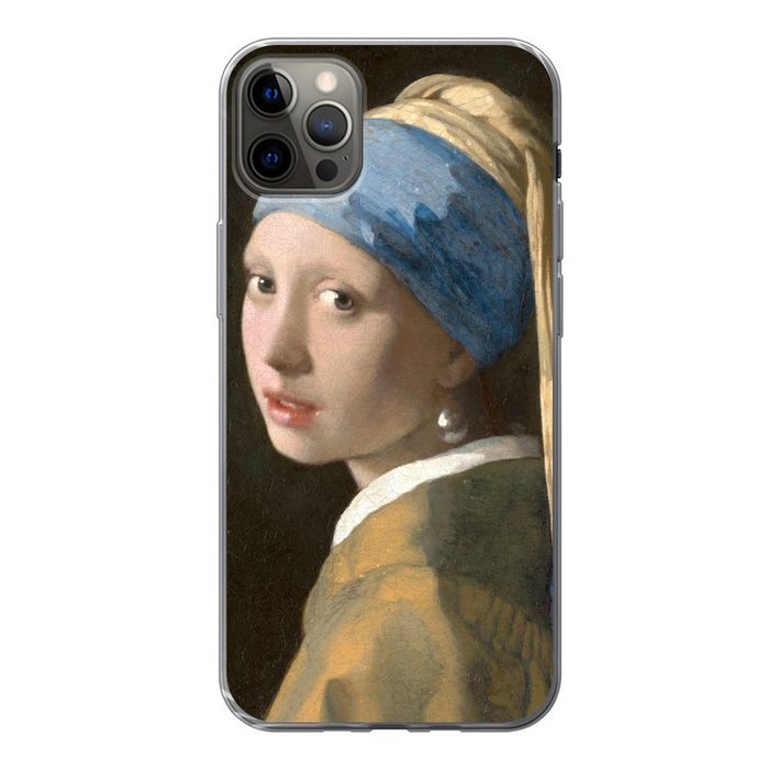 MuchoWow Handyhülle Das Mädchen mit dem Perlenohrring - Gemälde von Johannes Vermeer Handyhülle Apple iPhone 13 Pro Max Smartphone-Bumper Print Handy