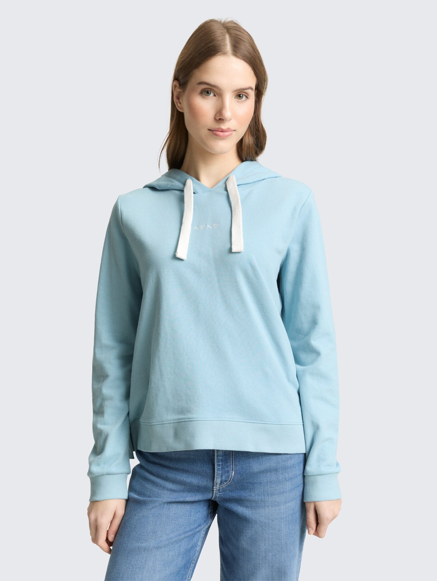 TOM TAILOR Denim Sweatshirt Strick & Sweatshirts Hoodie Sweatshirt mit Stickerei