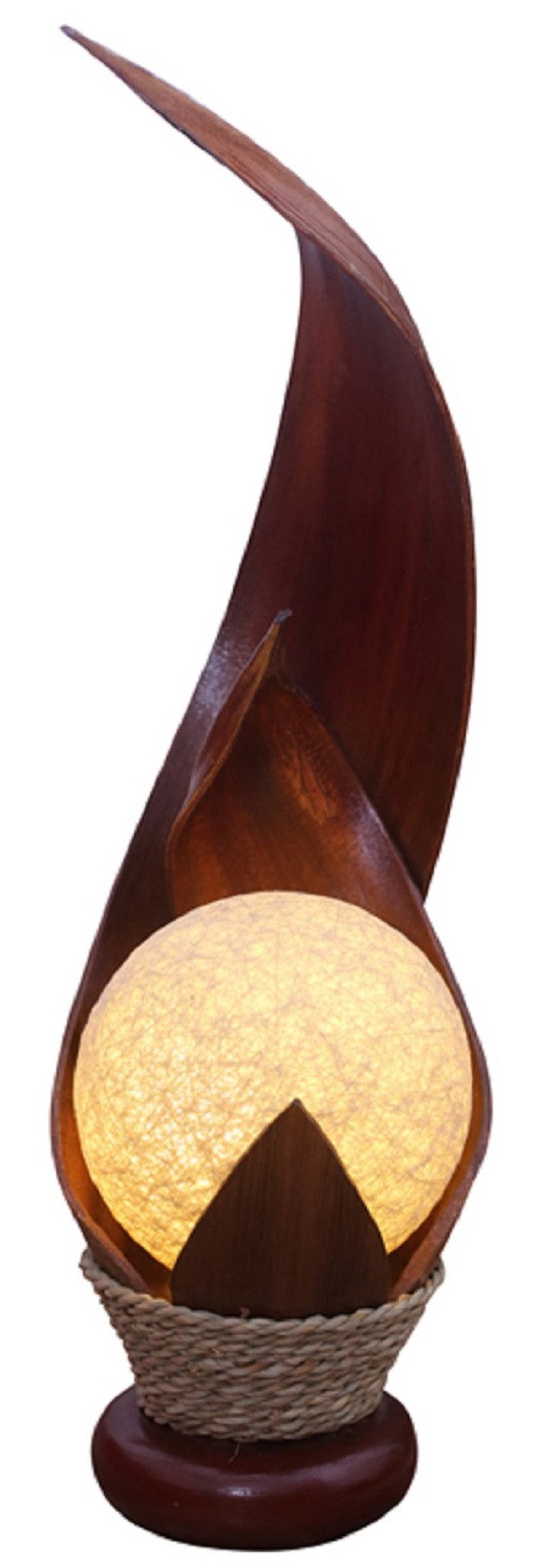 WORU Tischleuchte Tischlampe Karima 2 aus Kokosblättern handgefertigt 50 cm