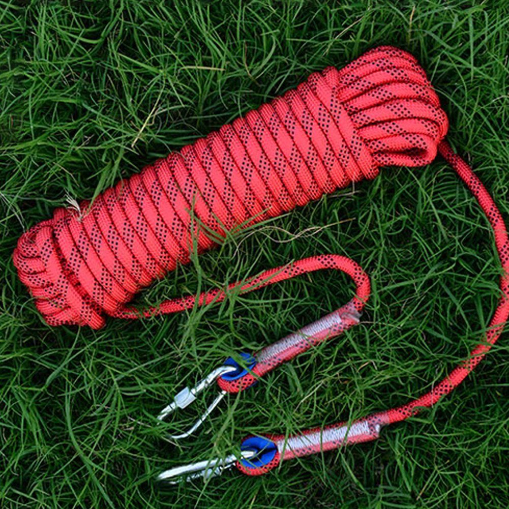 OSTWOLKE Kletterseil Kletterseil Sicherheitsseil 20m Statisches Seil 12mm mit 2 Karabinern, für Wandern Outdoor Bergsteigen Sport Camping – Bild 5 von 5
