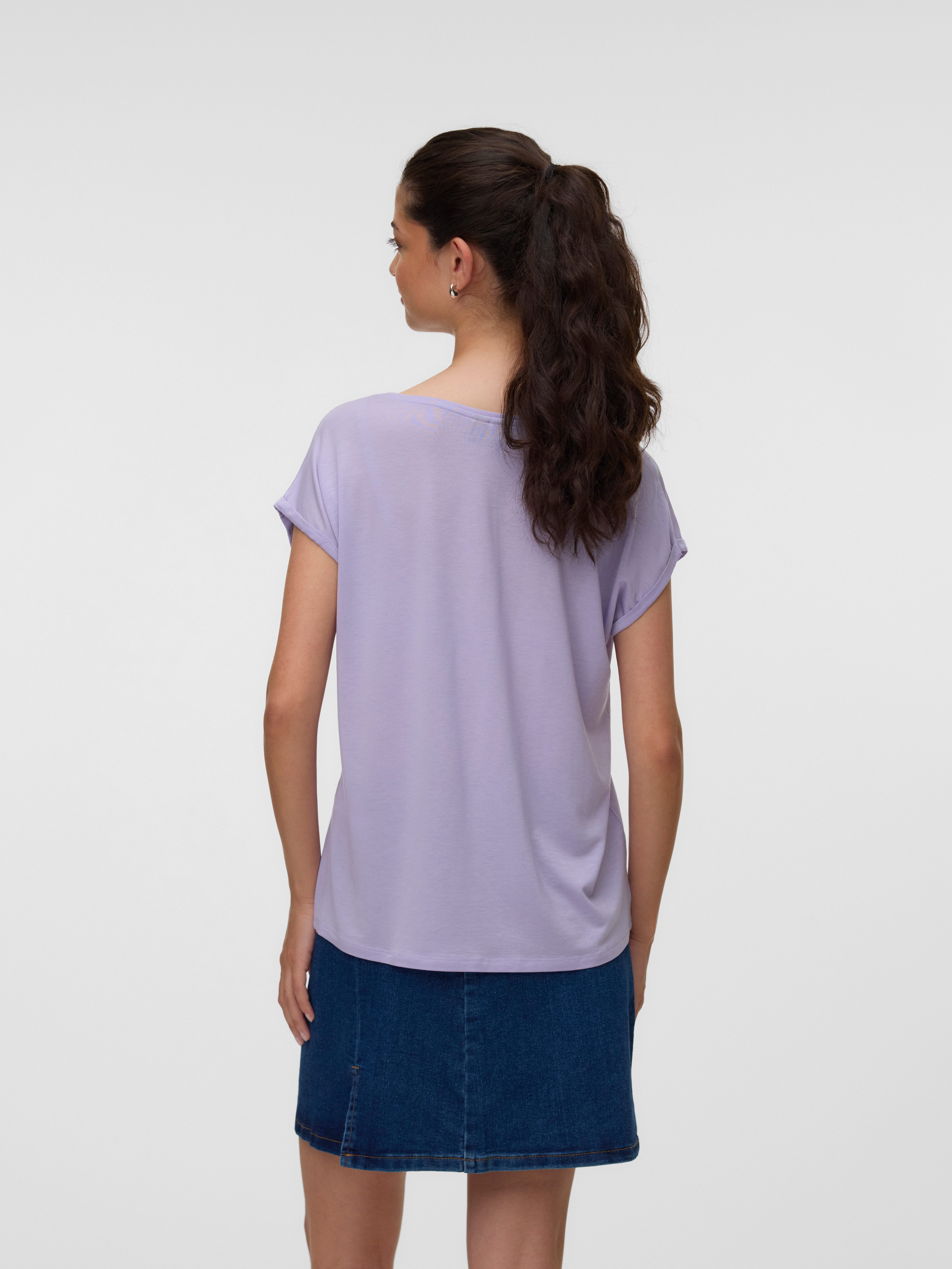 Vero Moda T-Shirt VMAVA PLAIN SS TOP JRS NOOS Materialmix, regular fit