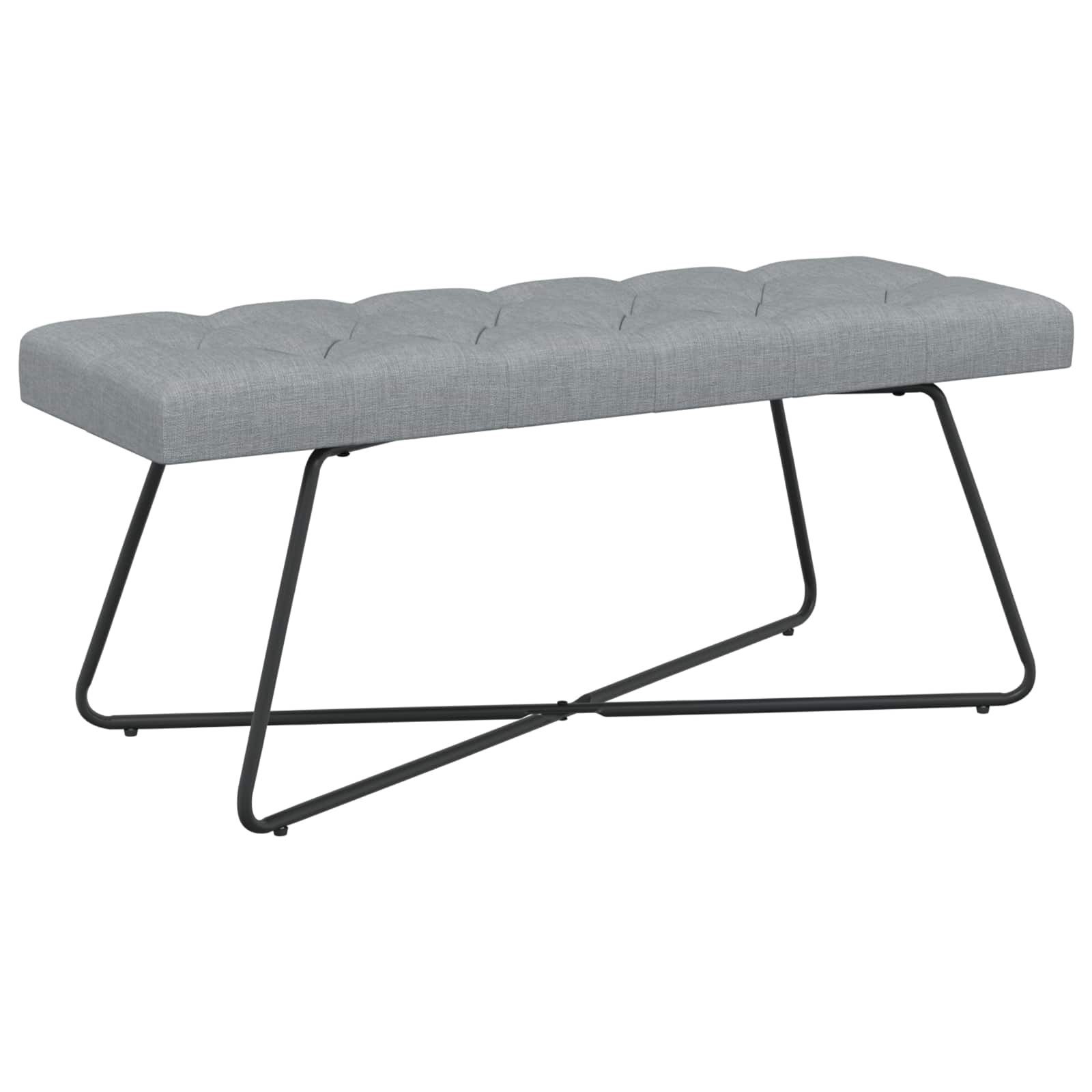 vidaXL Sitzbank Bank mit Knopfheftung Hellgrau 110 x 40 x 46 cm Stoff (1-St)