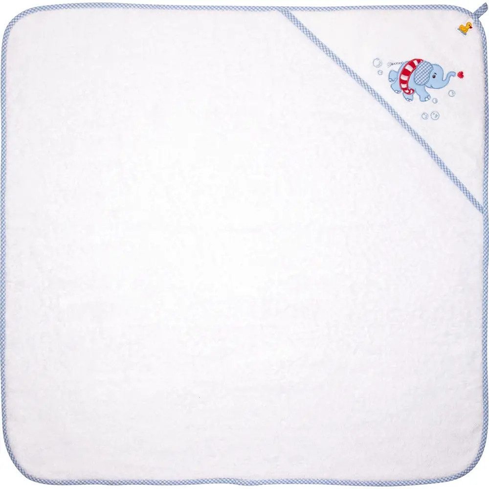 Babyglück Kapuzenhandtuch Kapuzenbadetuch Elefant, hellblau - BabyGlück (ca. 80x80 cm)