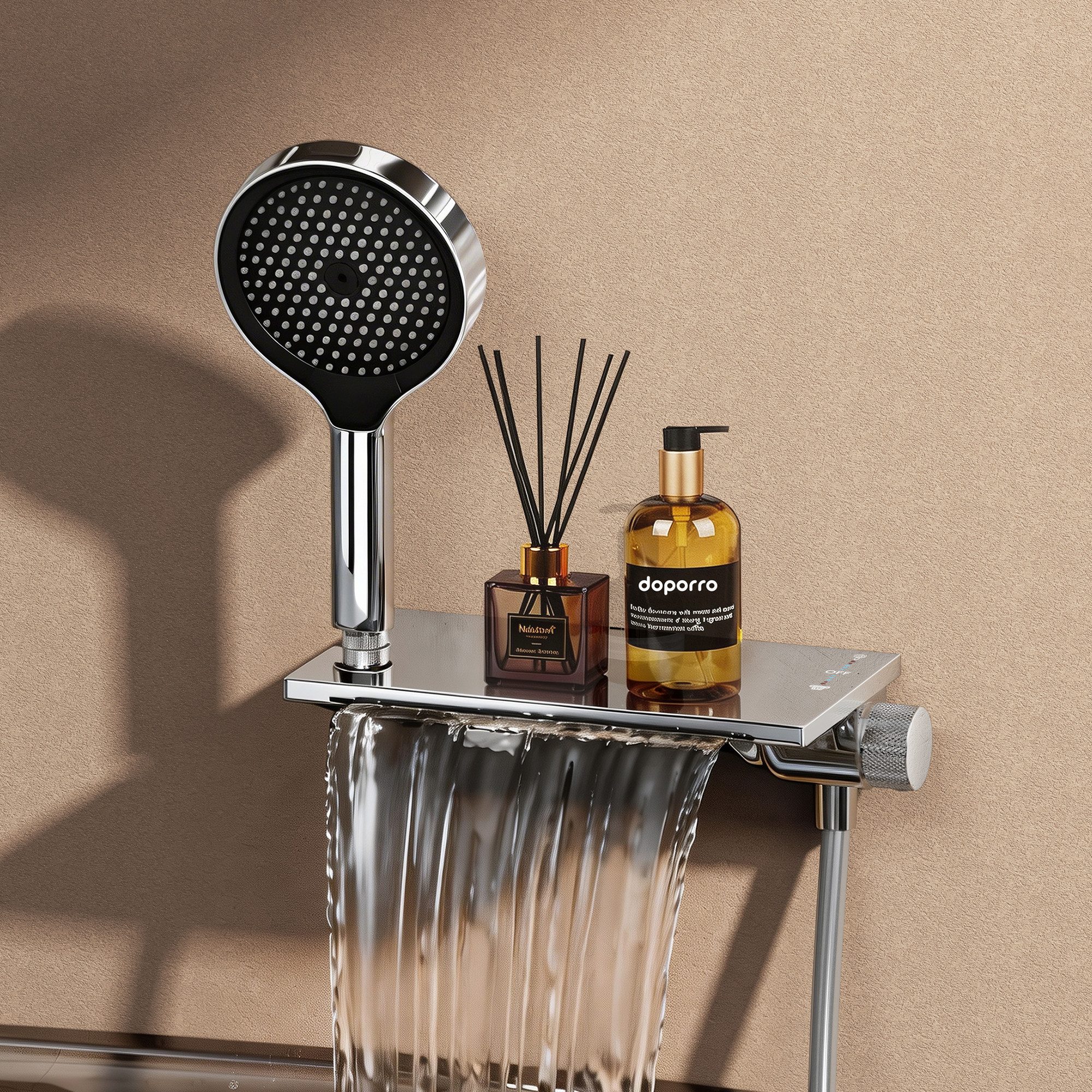 doporro Wannenarmatur Badewannenarmatur Duschsystem mit Handbrause Komplettset DSN-401