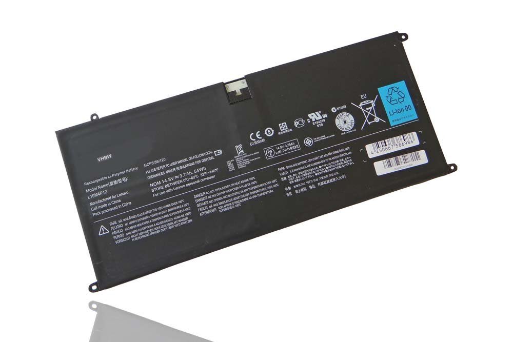 vhbw Ersatz für Lenovo L10M4P12, 121500093 für Laptop-Akku Li-Polymer 3600 mAh (14,8 V)