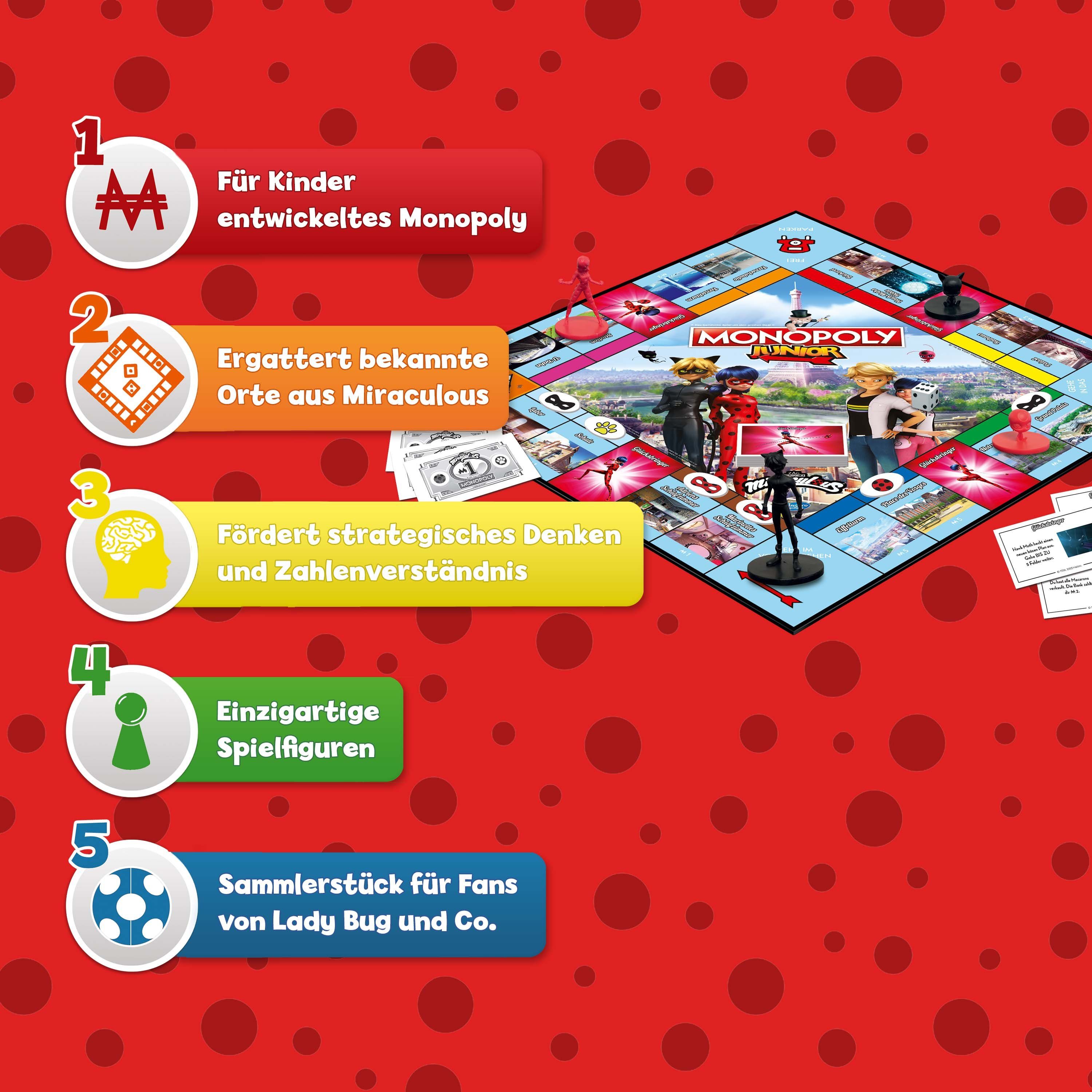 Winning Moves Spiel Monopoly Junior Miraculous, Brettspiel