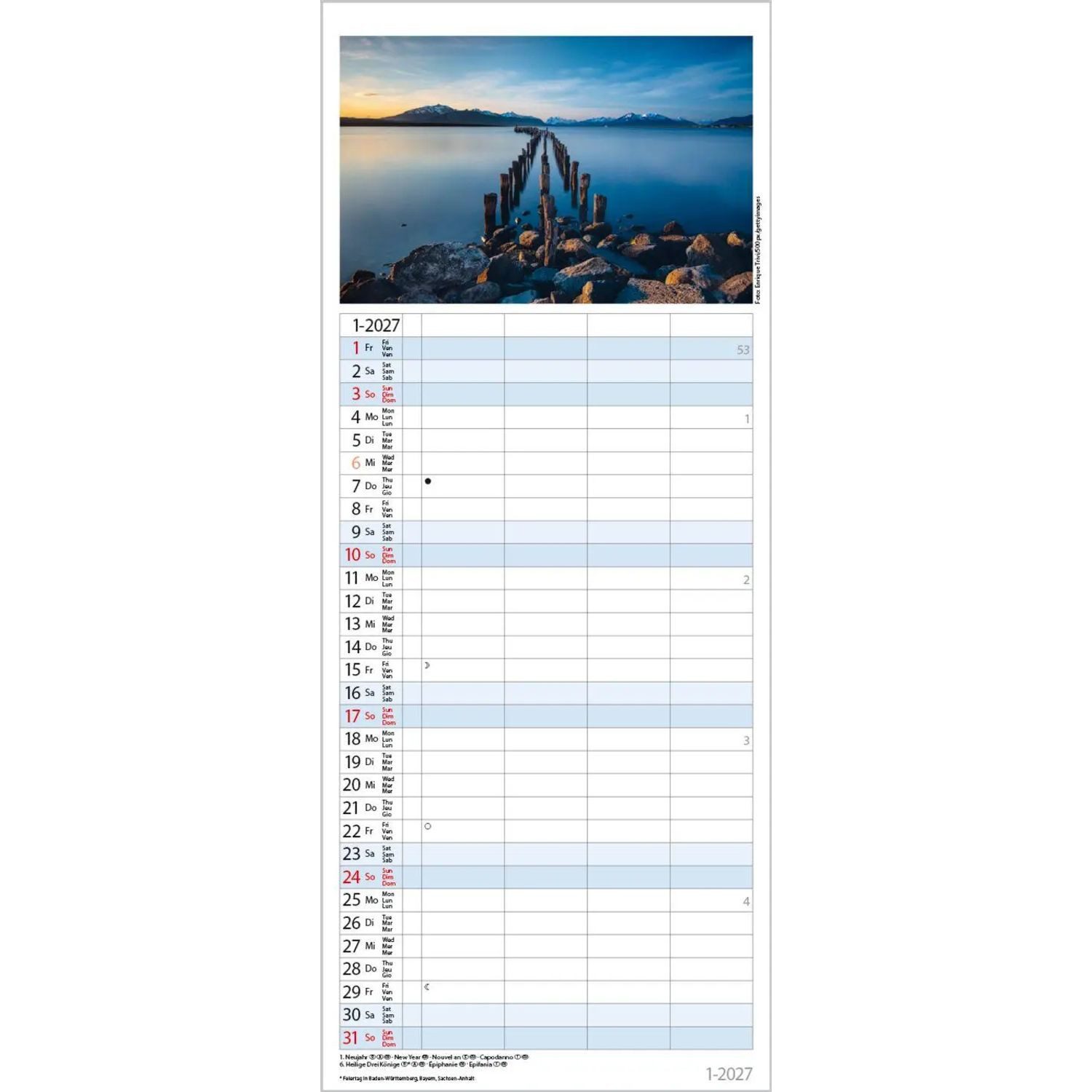 Korsch Verlag Wandkalender Familienplaner Maritim 2027