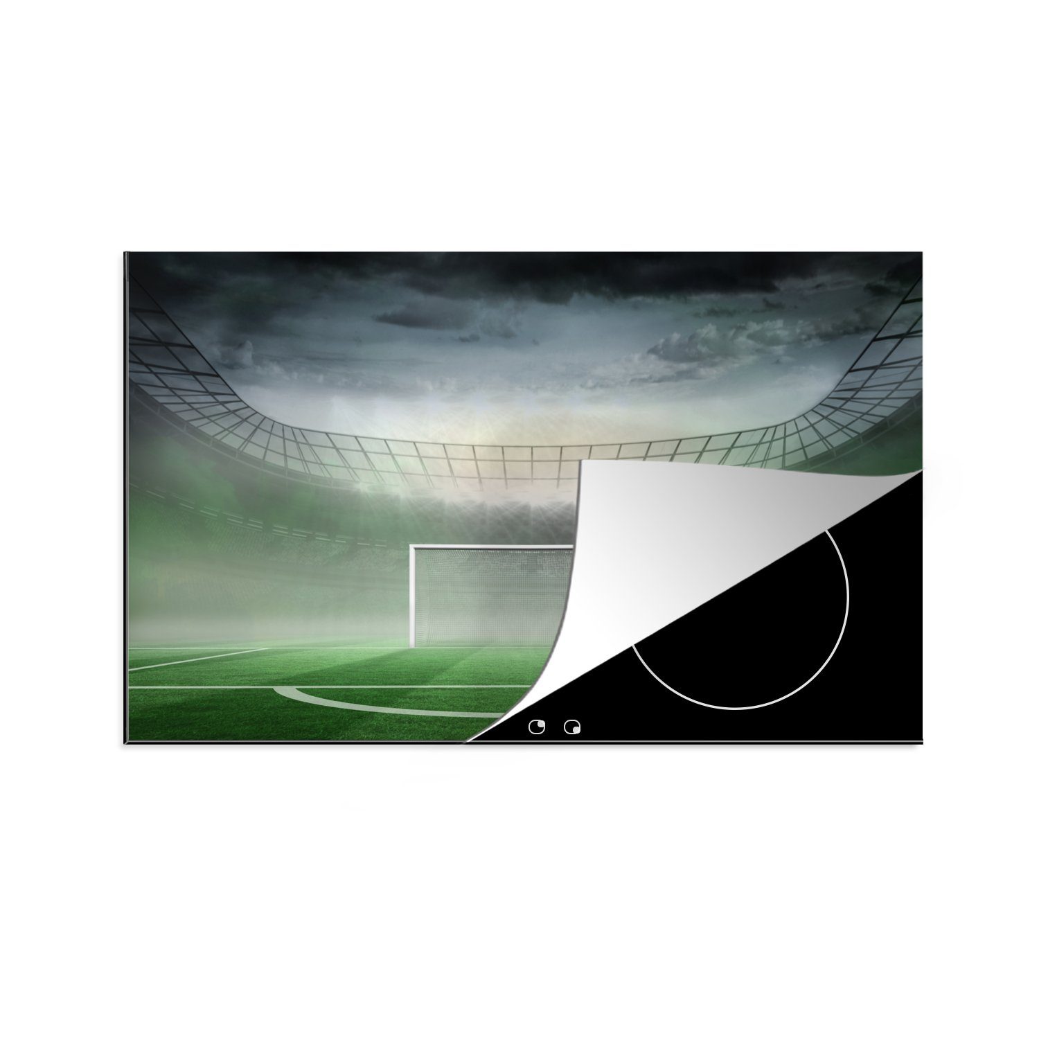MuchoWow Herdblende-/Abdeckplatte Eine detaillierte Abbildung eines Fußballstadions, Vinyl, (1 tlg), 81x52 cm, Induktionskochfeld Schutz für die küche, Ceranfeldabdeckung