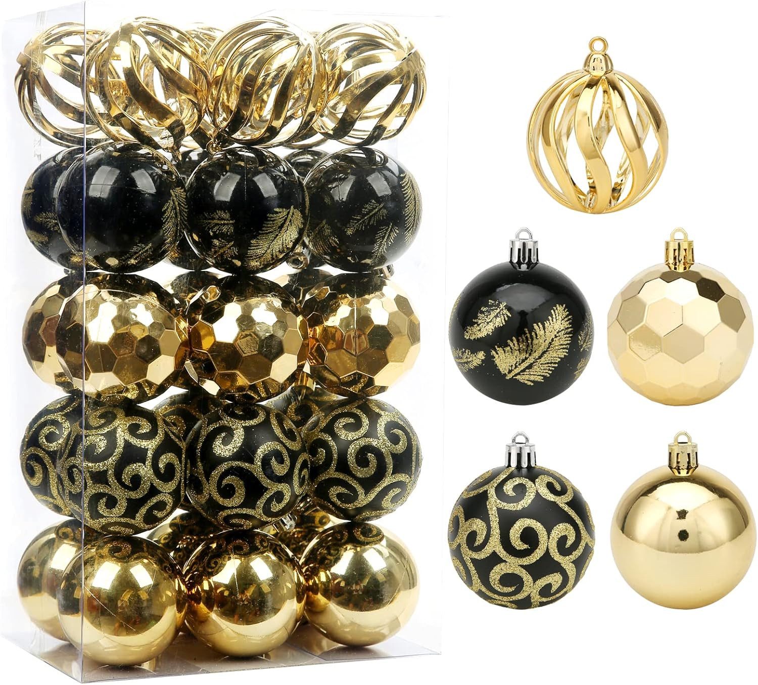 Coonoor Weihnachtsbaumkugel 30ct/ 60mm Weihnachtskugeln Ornamente, bruchsichere