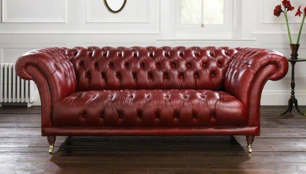 JVmoebel 3-Sitzer Sofa Sitzer 3 Polster Couch Chesterfield Europe in Garnitur Sitz Rot Leder, XXL Made