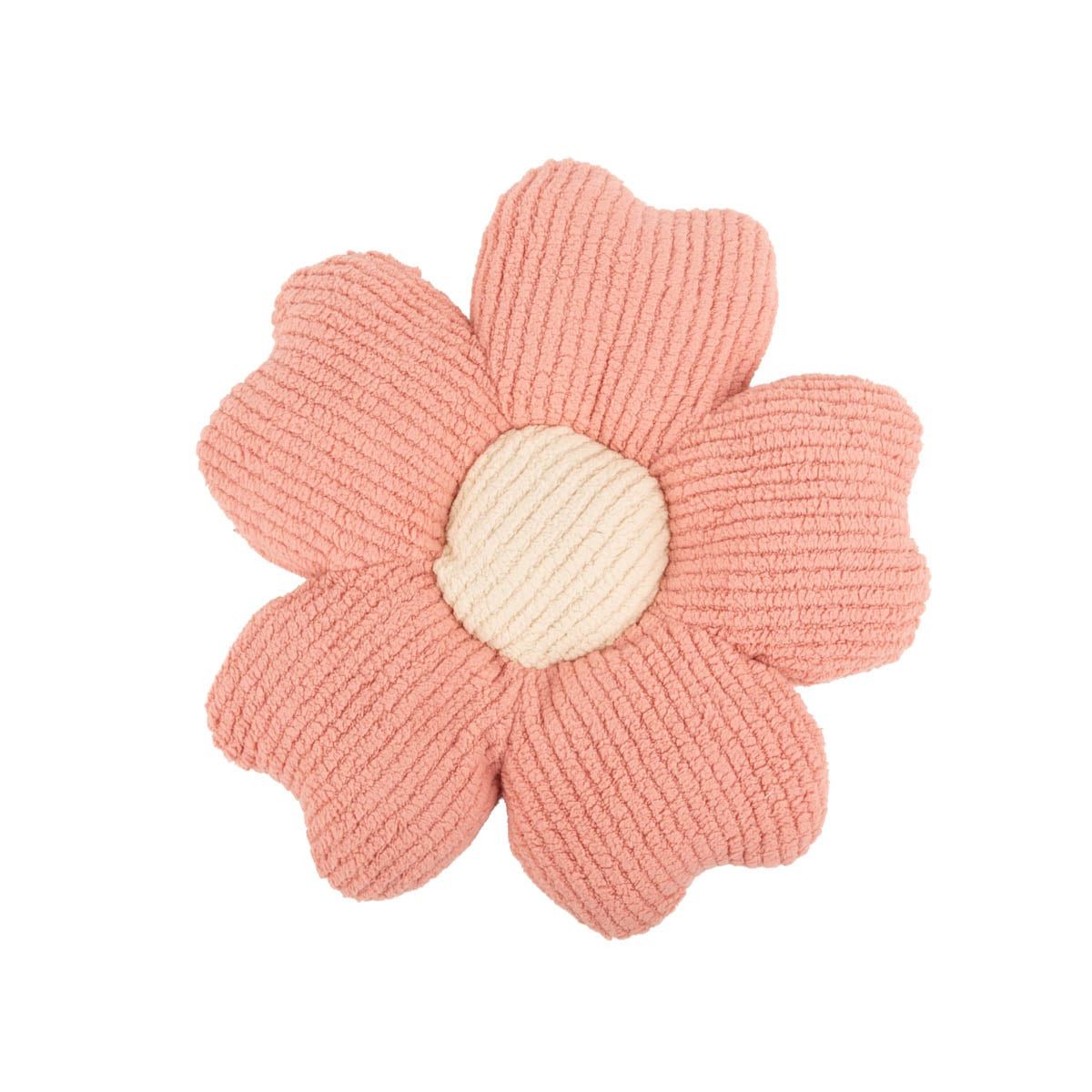 Clayre & Eef Dekokissen Clayre & Eef Kissen Blütenform Flauschcord rosa 45x45 cm