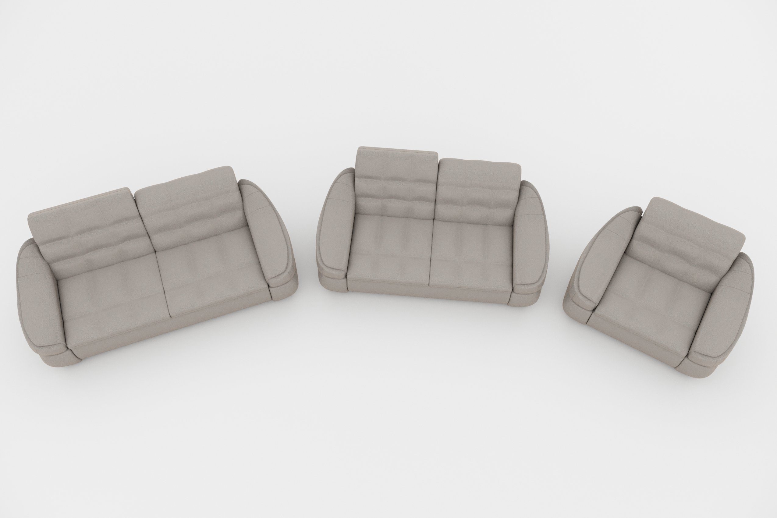 aus Stylefy Design, 2,5-Sitzer (Set made (3-tlg), bestehend Modern Polstergarnitur Sessel, 2-Sitzer in und Sofa Sofa, Europa Alisa,