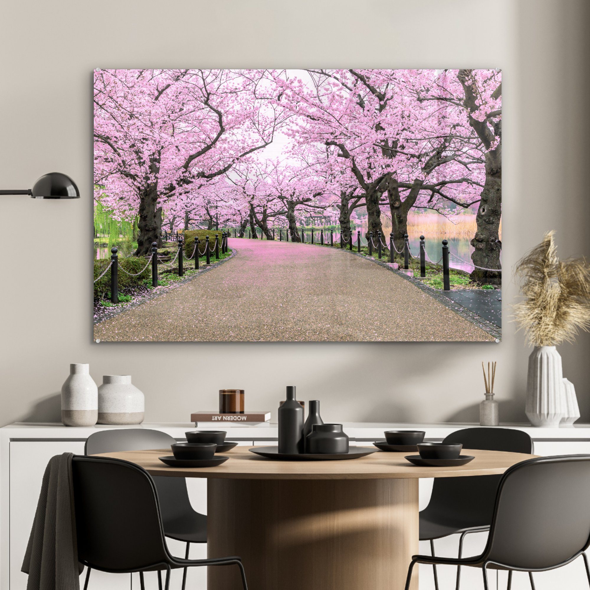 Acrylglasbilder - Acrylglasbild (1 MuchoWow & St), Frühling Japan, Wohnzimmer Sakura Schlafzimmer -