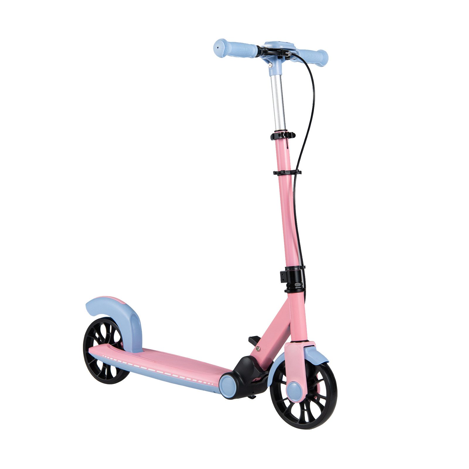 COSTWAY Scooter, Faltbarer, mit 2 leuchtenden Rädern, Hinterradbremse