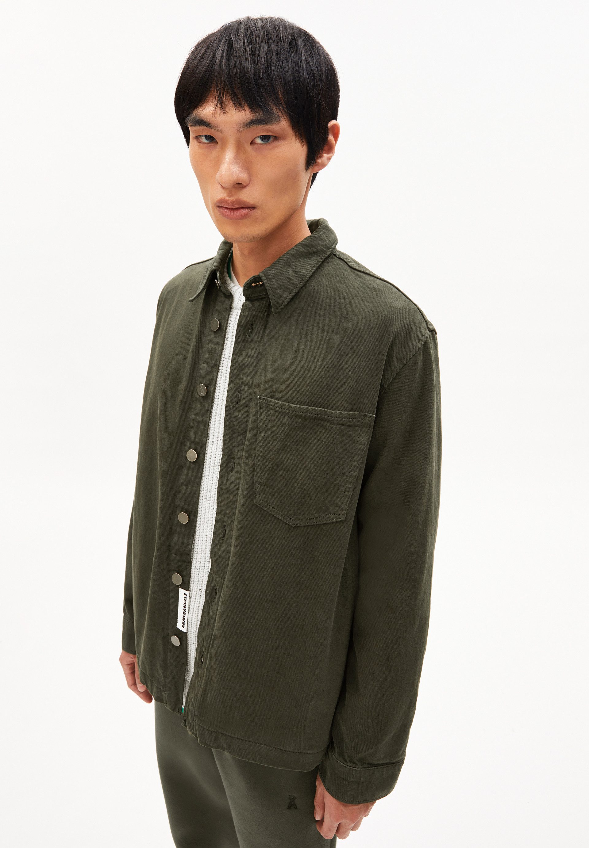 Armedangels Hemdjacke YUNAAI Overshirt aus recycelter Baumwolle Relaxed Fit