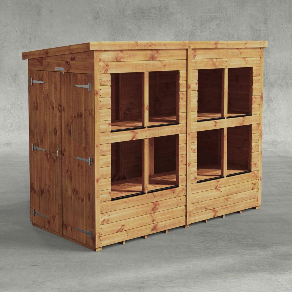 Gartenhaus Holz-Gewächshaus mit Pultdach aus Nut und Feder Vollholz mit Doppeltür